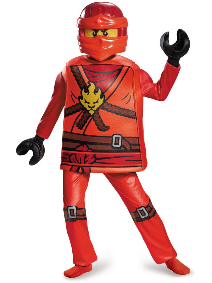 Boy’s Deluxe LEGO® Ninjago Red Ninja Fire Warrior Kai Costume Large 10-12