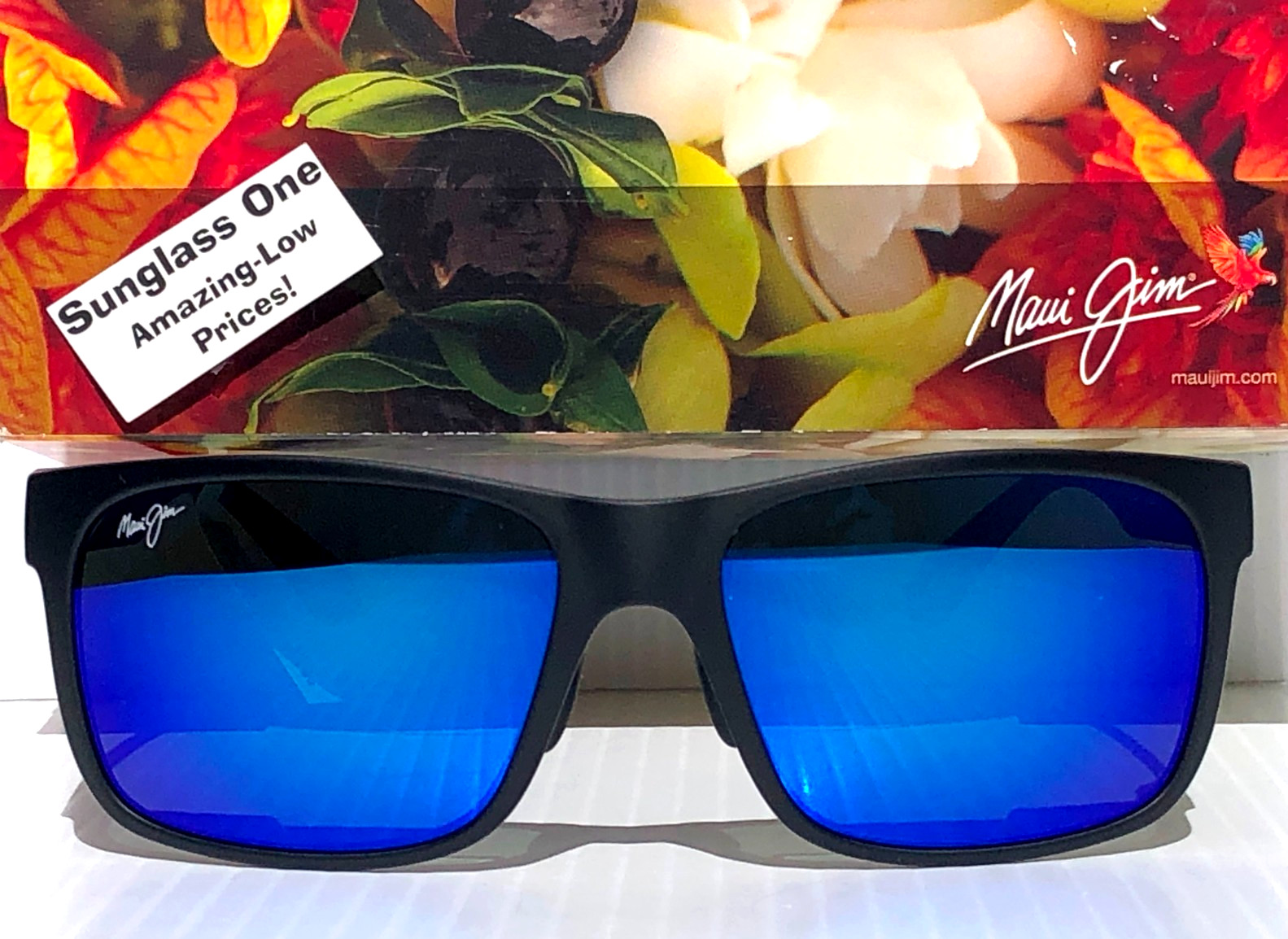 Maui Jim RED SANDS Matte Black POLARIZED Blue READERS +2.5 Sunglass B432-2M25