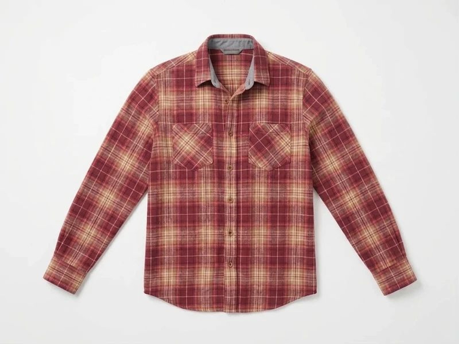 Premium Plaid Button-Down Shirt – Soft Flannel-Feel Texture