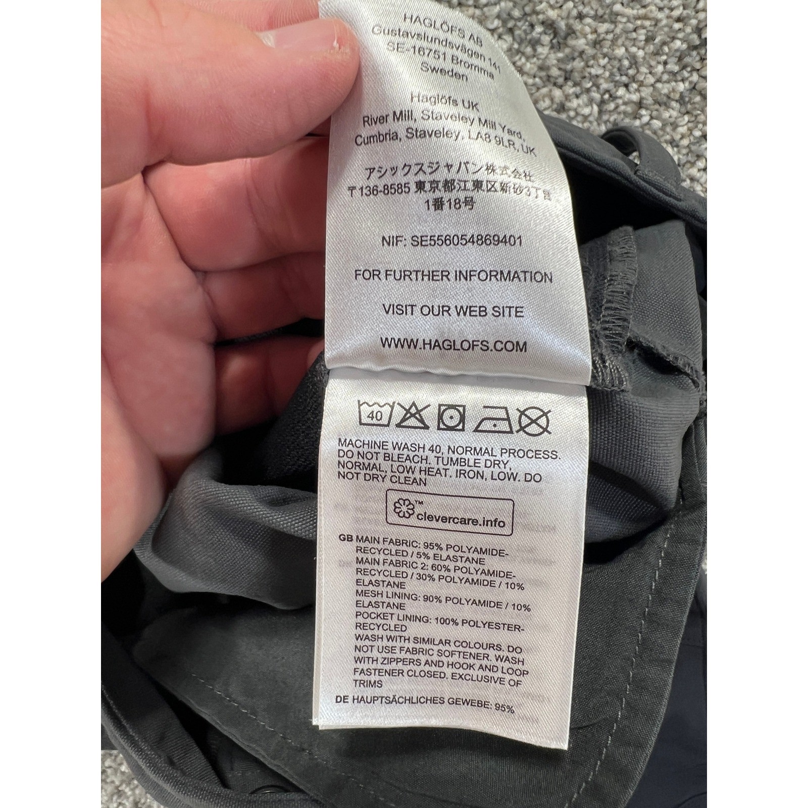 Haglofs Mens Rugged Flex Pants Magnetite Black Hiking Trekking 605212 Size 34