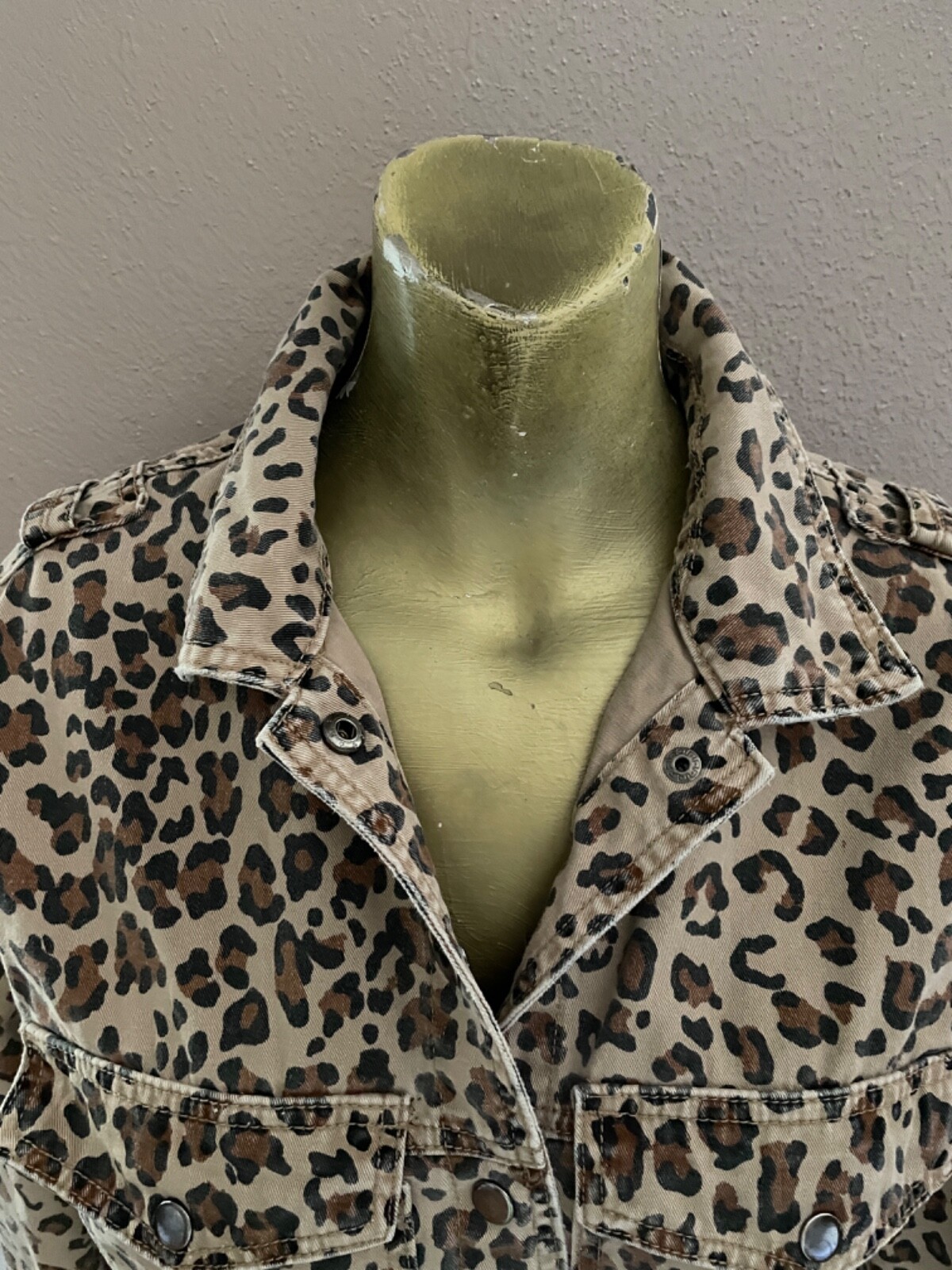 COTTON ON Classic LEOPARD Print JEAN JACKET Size 4