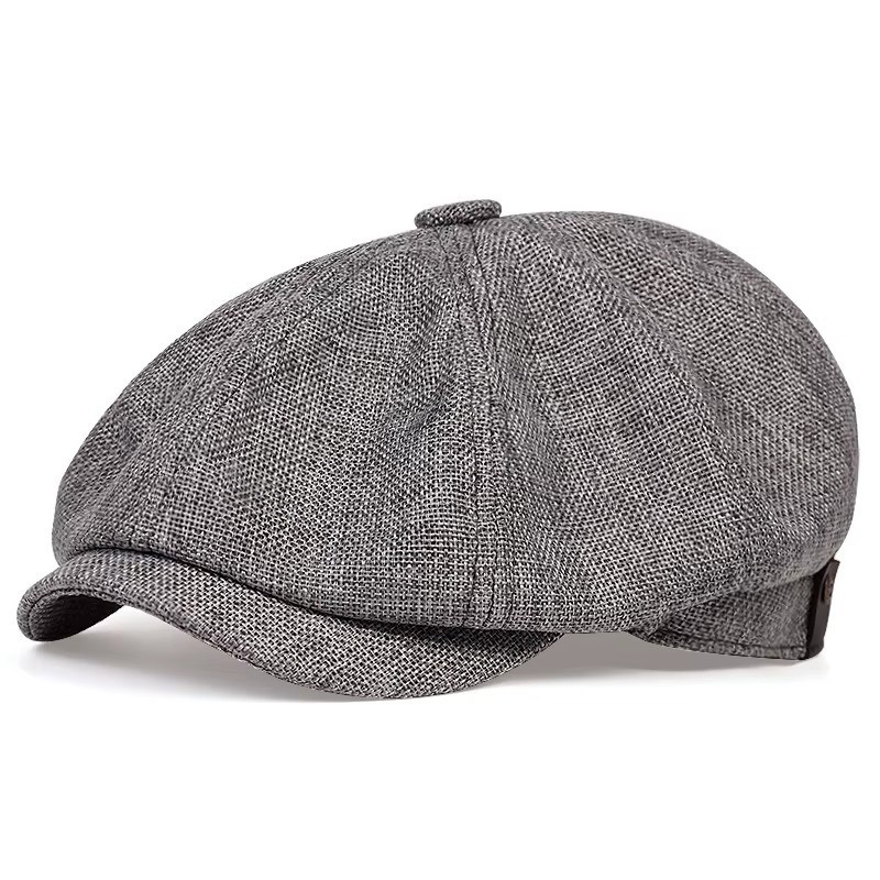 Newsboy Hat Flat Cap Driver Herringbone Tweed Plain Wool Baker Boy Classic Golf*