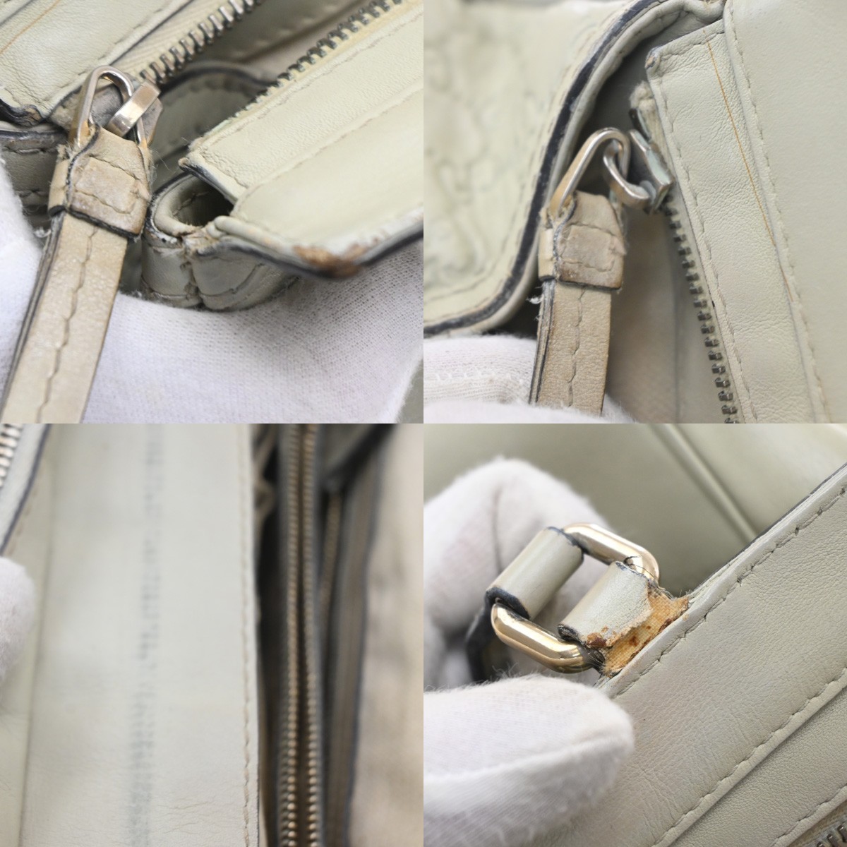 GUCCI GG Pattern Guccissima​ Mayfair Shoulder Bag Leather White Italy 62KD551