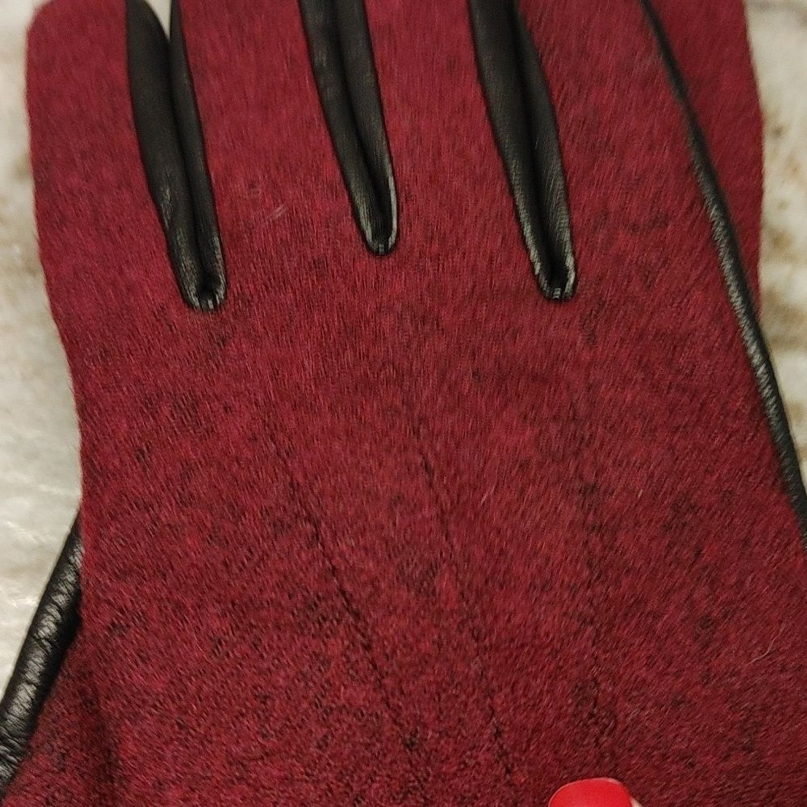 Vintage Eddie Bauer Wool and Leather Gloves Size L