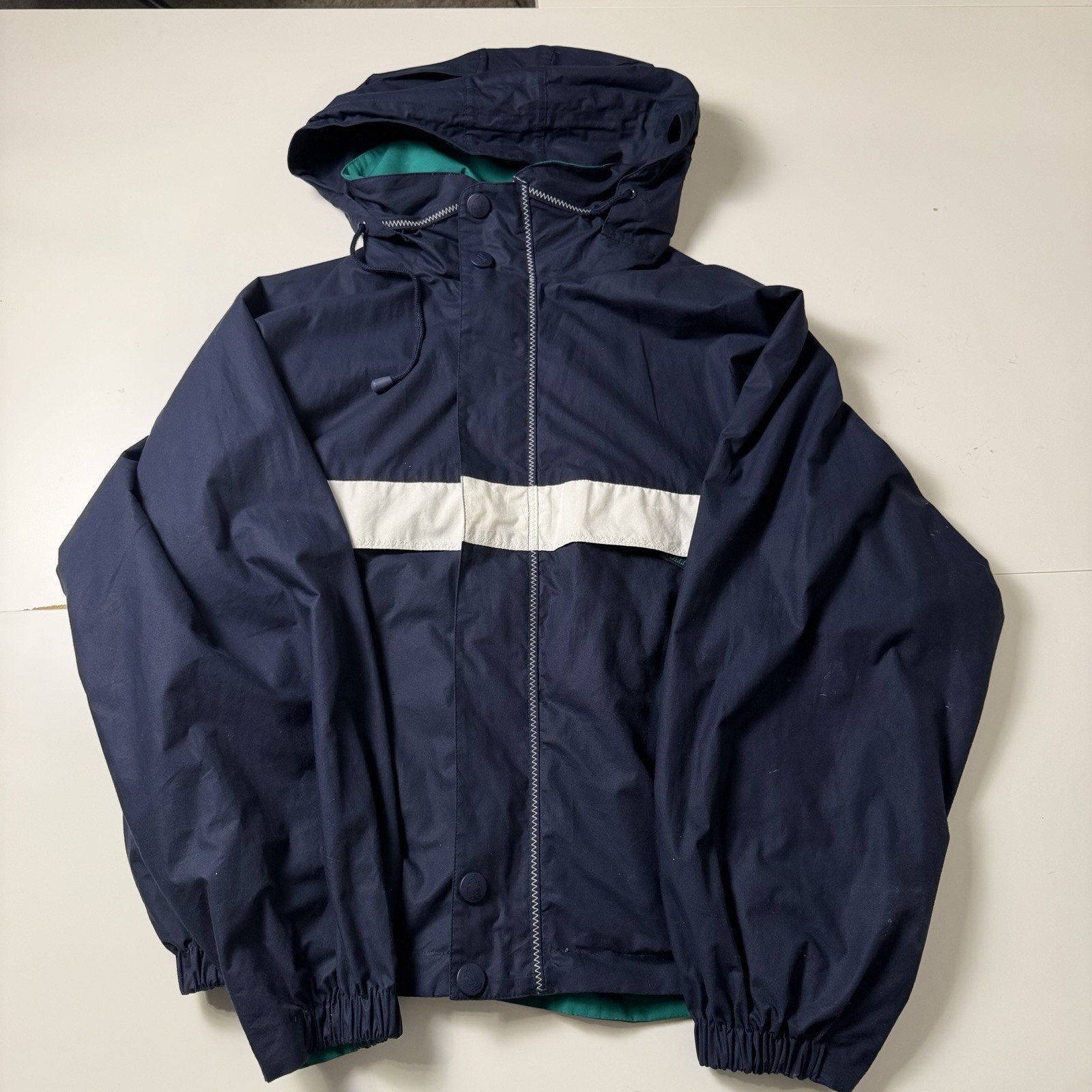 Vintage 90’s Nautica Reversible Windbreaker Sailing Jacket Green Men’s Size M