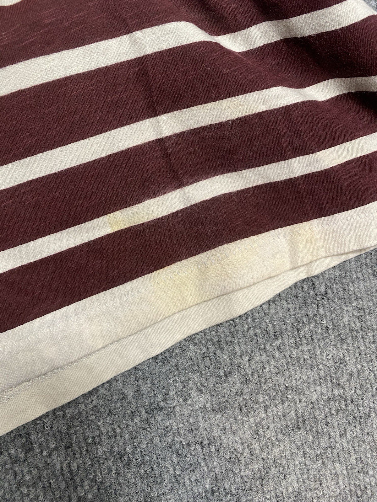 American Eagle Navy Blue Striped V-Neck T-Shirt Athletic Fit Men’s Sz XXL Cream