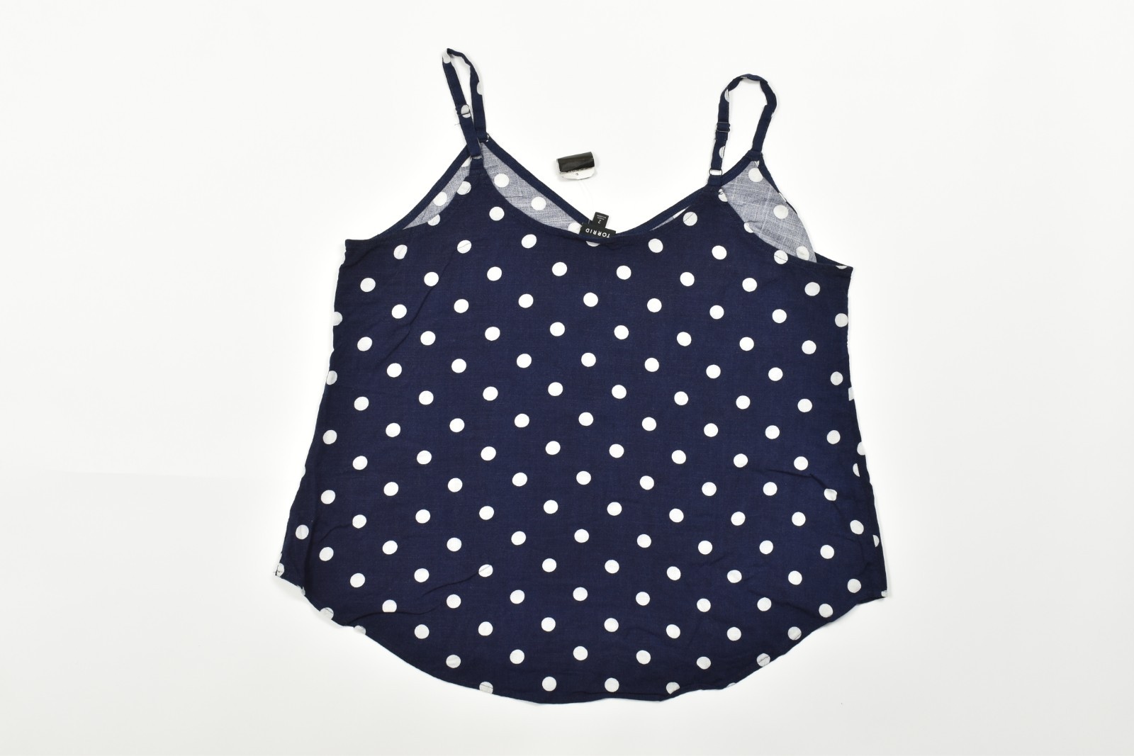 Torrid Women’s Plus Size 2 2X Navy Blue Polka Dot Essential Cami Tank Top NEW