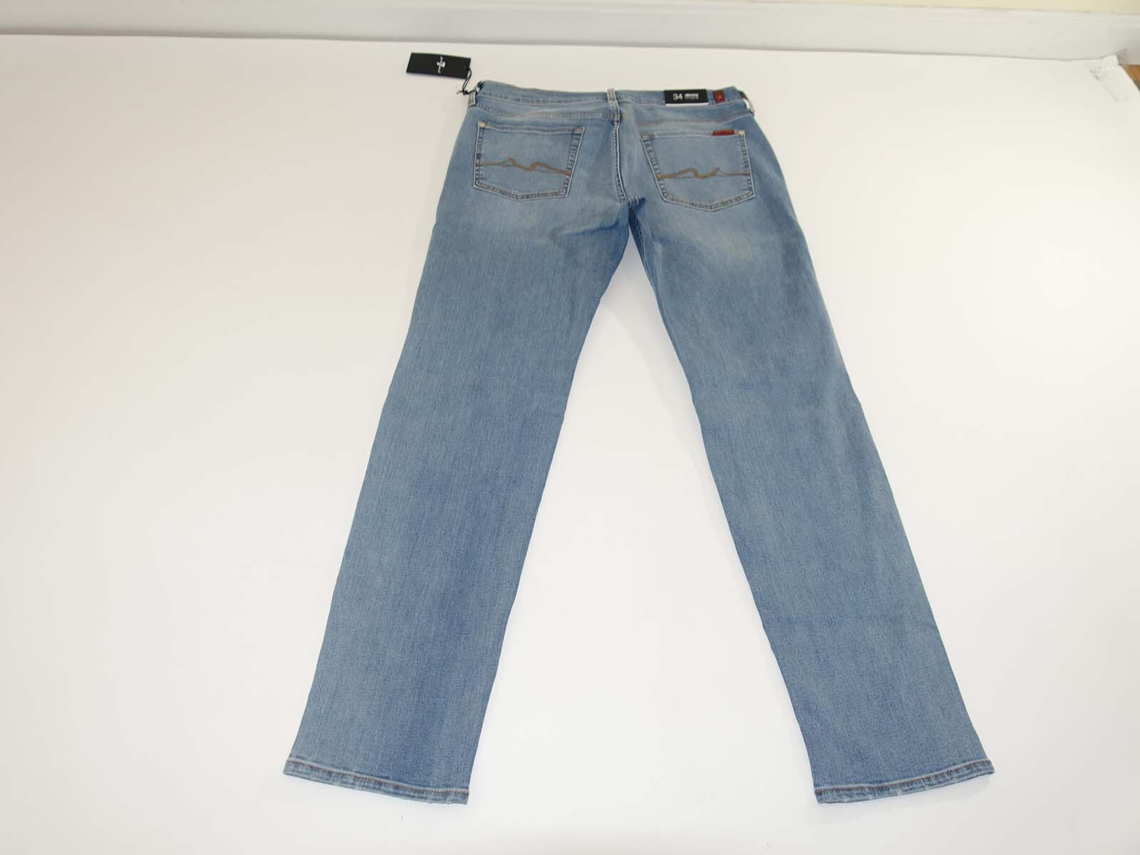 7 For All Mankind Men’s Slimmy Slim Straight Jeans Size 34 x 33 NWT Laguna Wash
