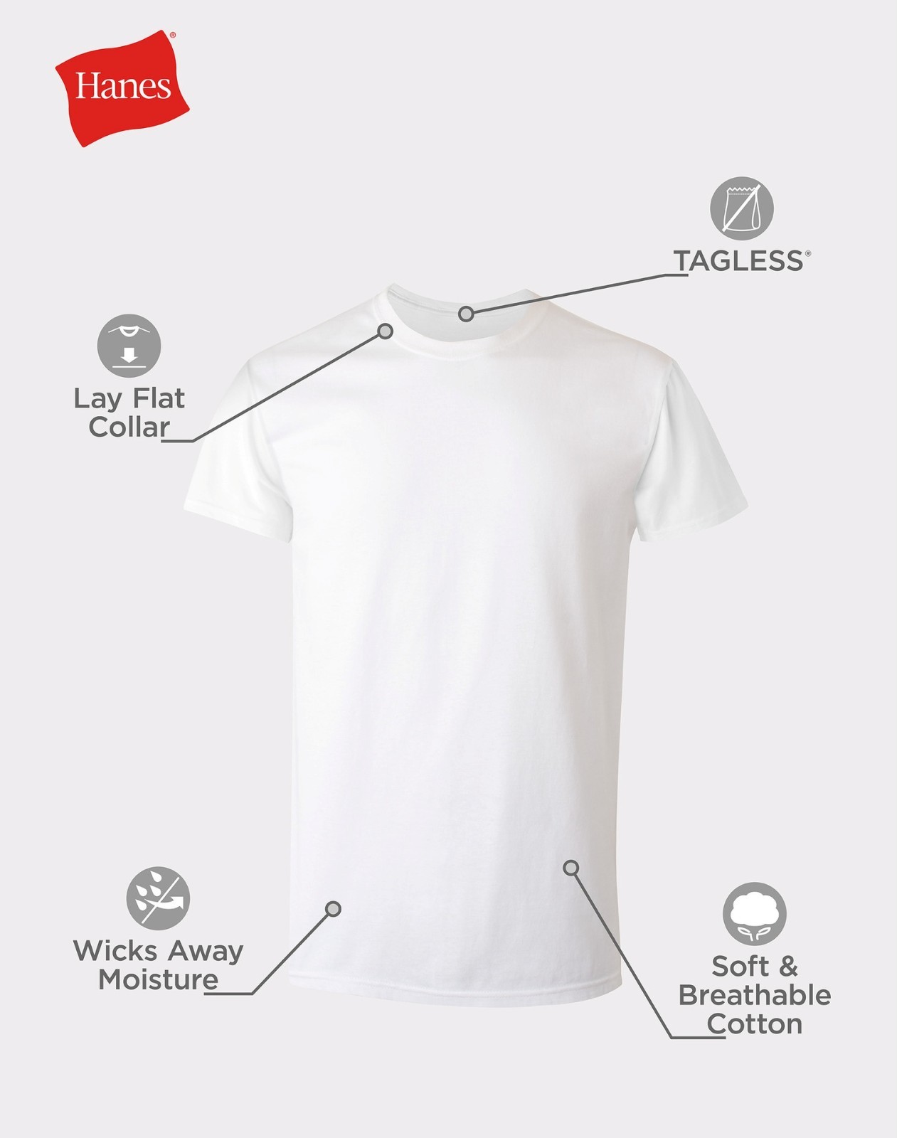 Hanes Men’s Super Value Pack White Crew T-Shirt Undershirts, 10 Pack 2XL