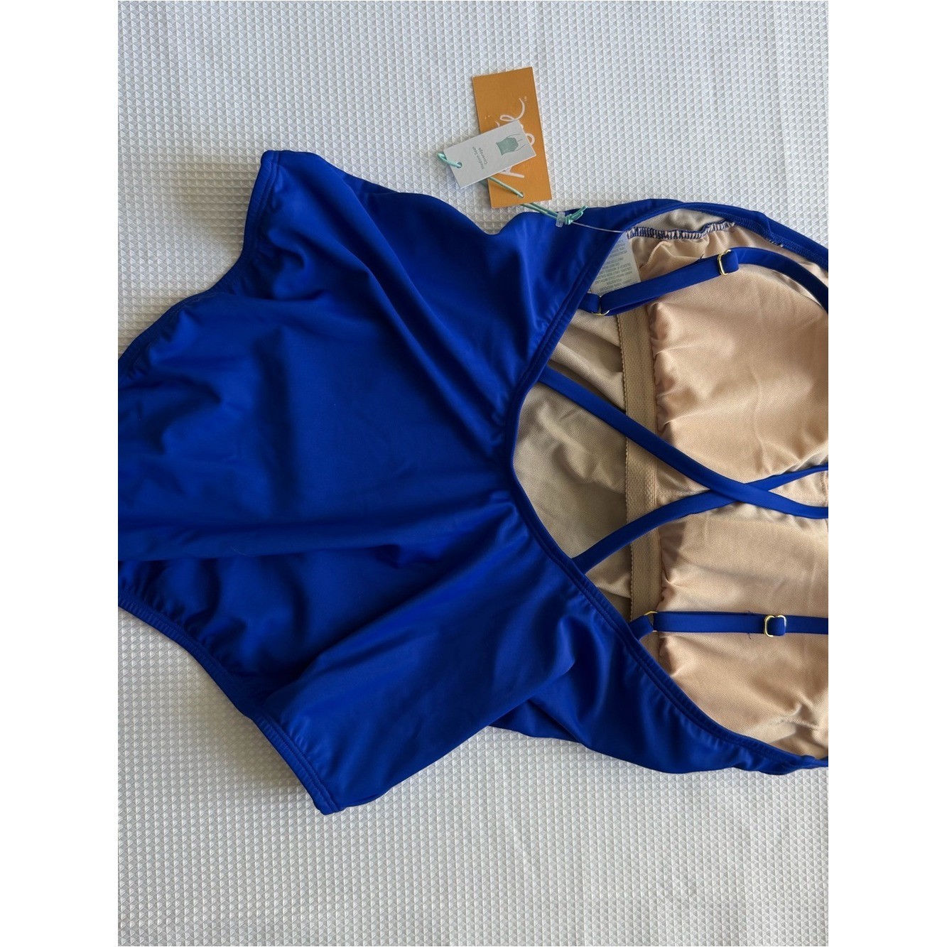 Kona Sol Classic High-Neck One-Piece Swimsuit in Cobalt Blue