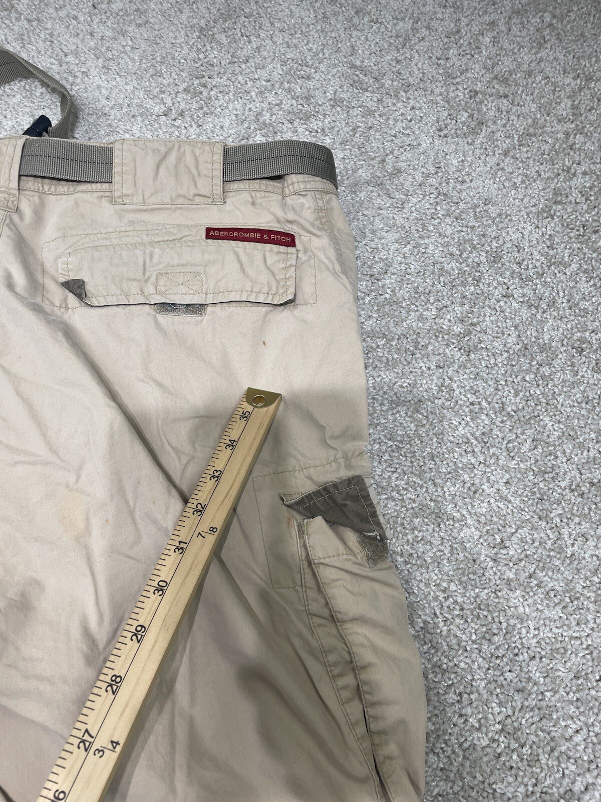 Y2K Abercrombie Fitch Cargo Pants XL 34X29 Paratrooper Baggy Gorpcore Grunge