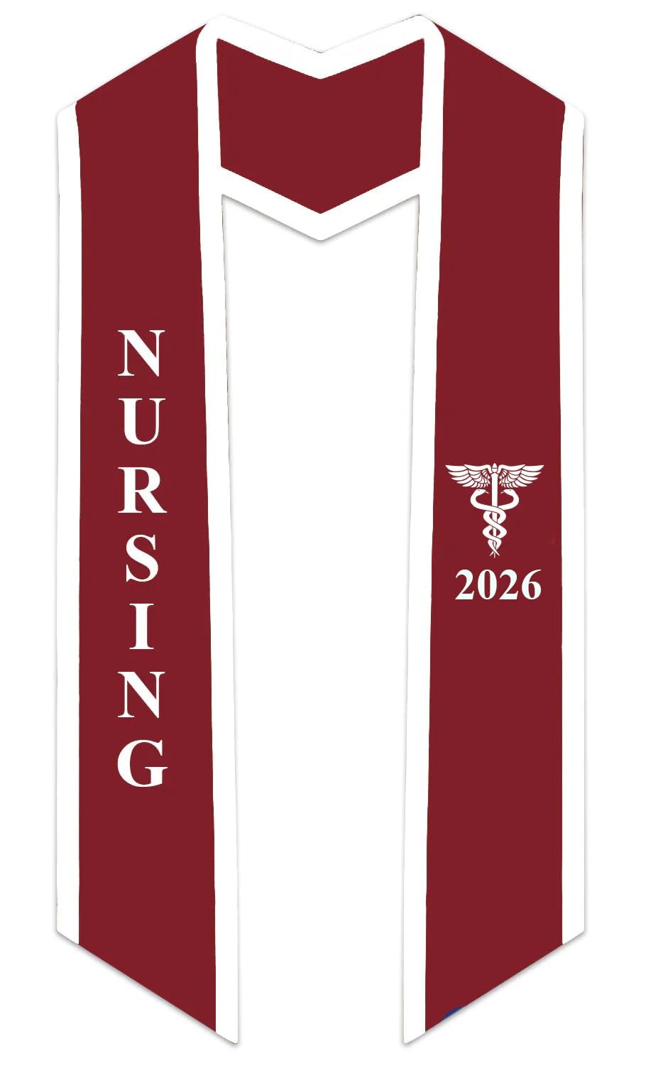 CLERKMANS Crimson Nursing Stole for All Sizes, + White Trim