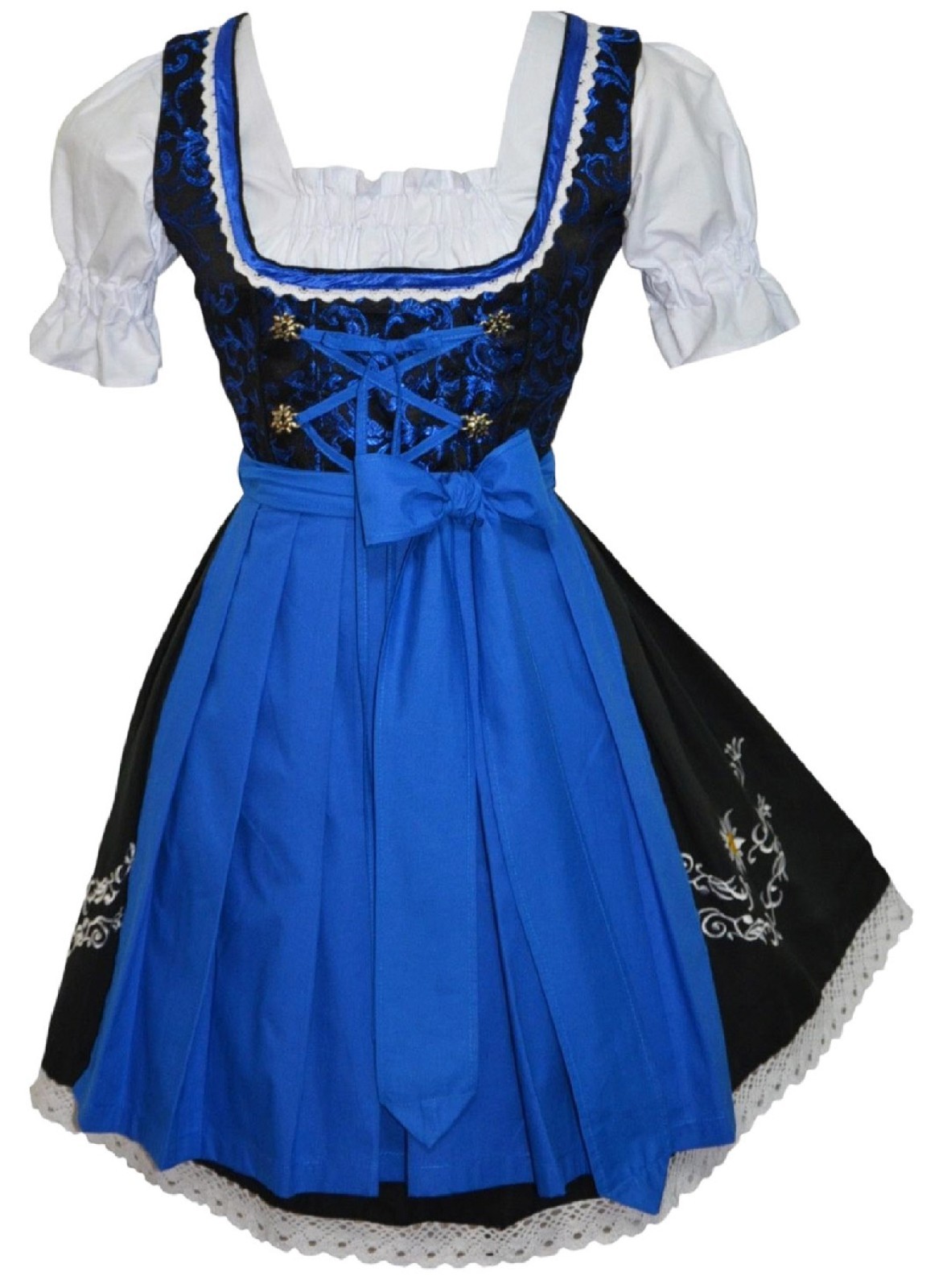 XS S M L XL German Dirndl Dress EMBROIDERED Oktoberfest 3 PCS / COMPLETE SET