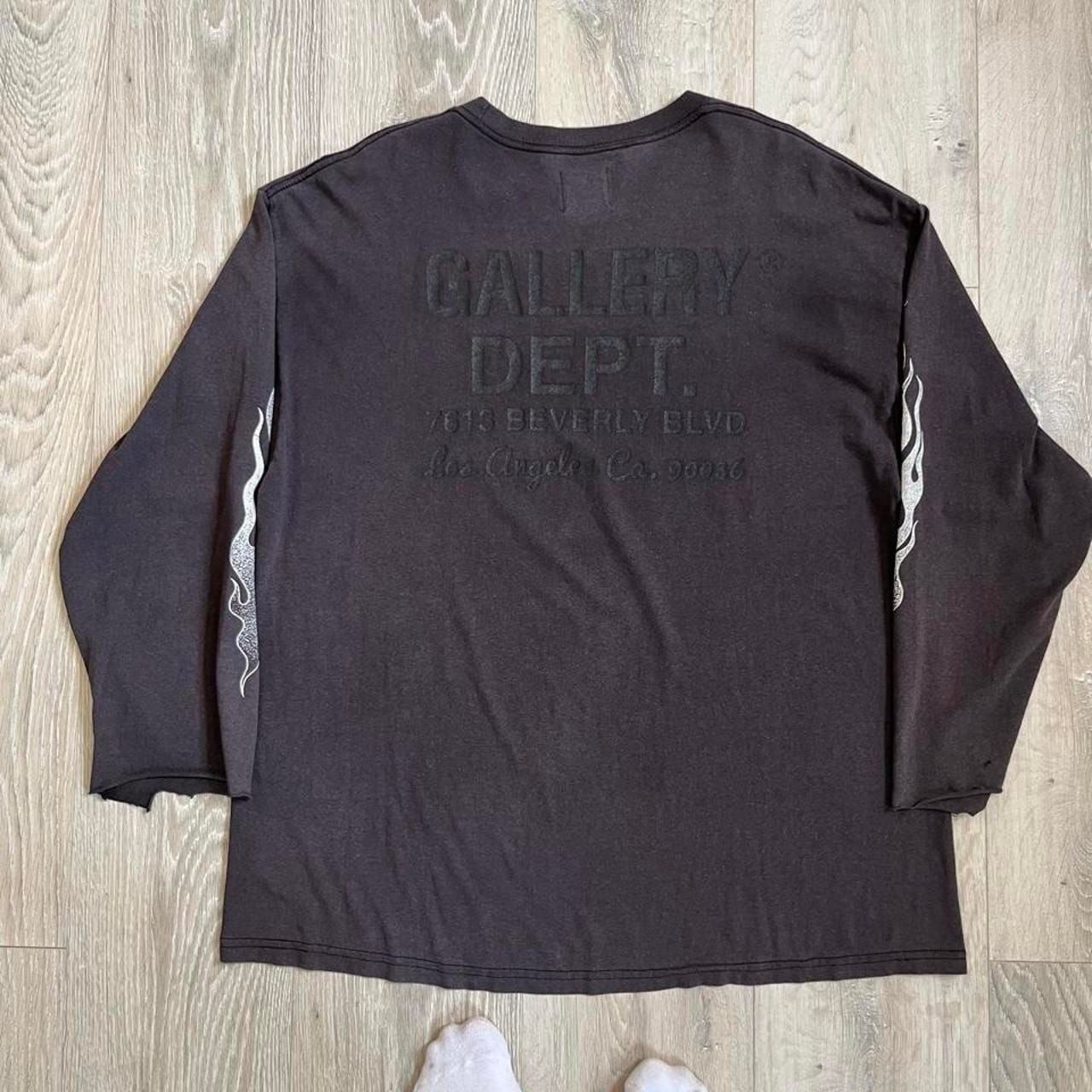 Gallery Dept. Long Sleeve T-Shirt Black with Flames