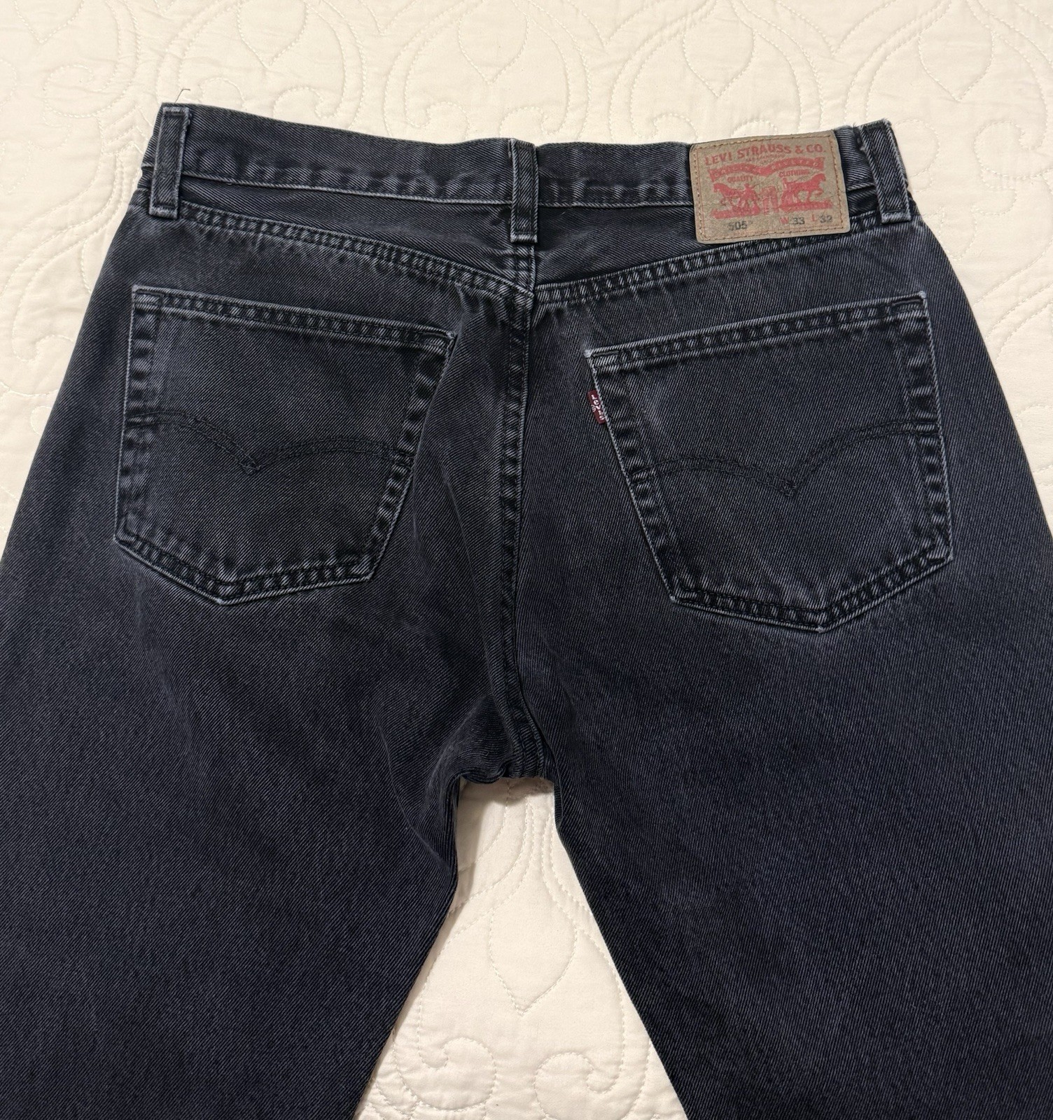 Levi’s 505 Men’s Jeans Black Regular Fit Straight Leg Denim Size W32 L29 *READ
