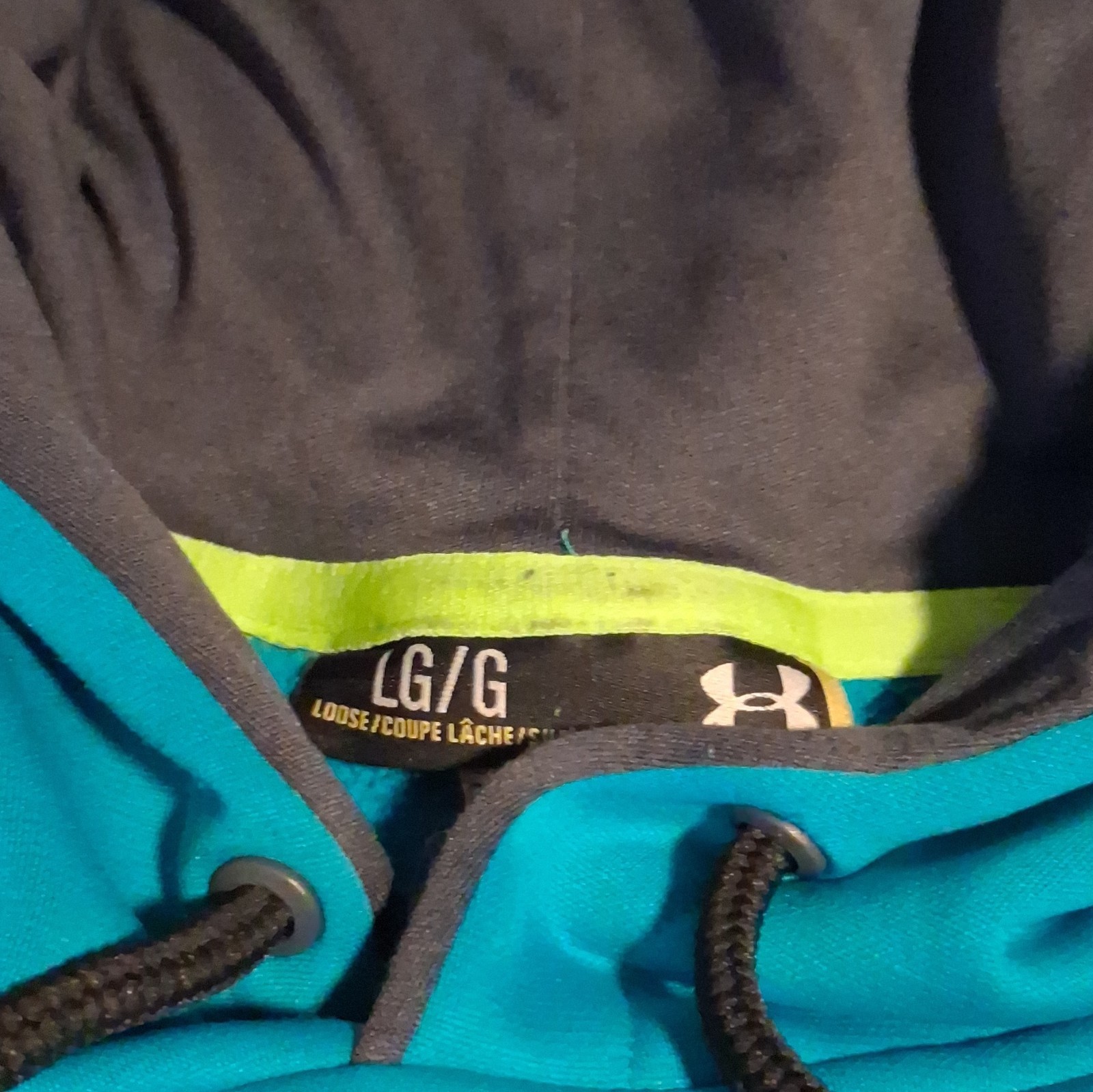 Under Armour Storm1 Men’s Blue L Pullover Hoodie Logo Drawstring Pockets
