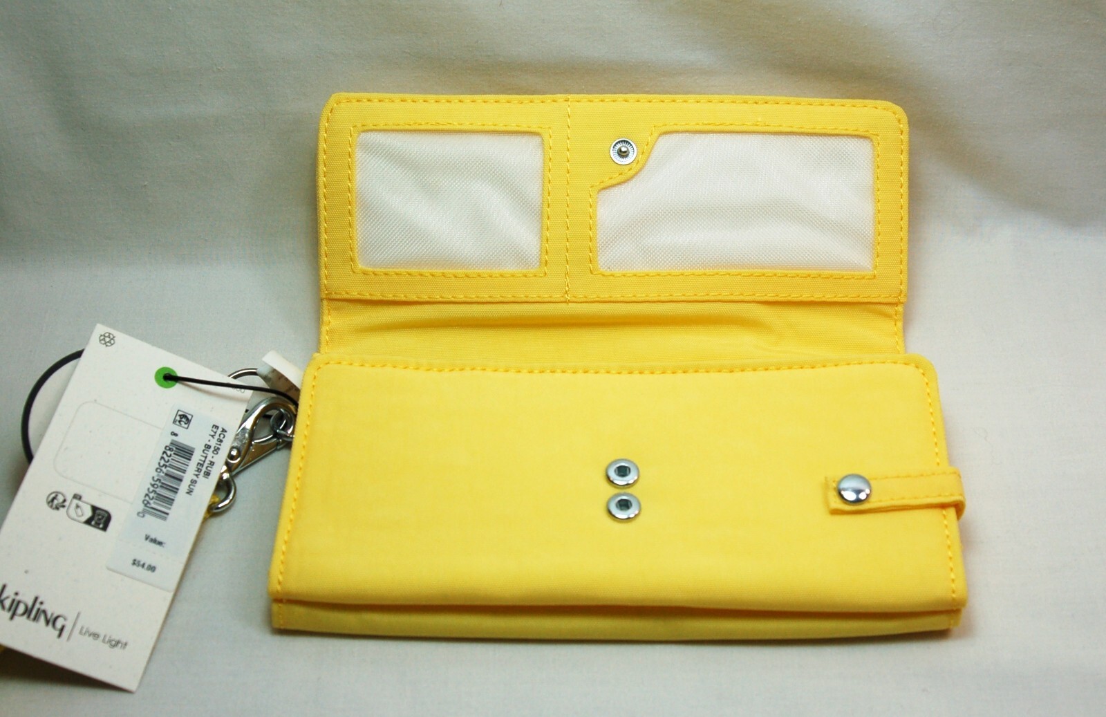NWT Kipling RUBI LARGE WRISTLET WALLET “Buttery Sun” + ADDIE Bag Charm STK#A