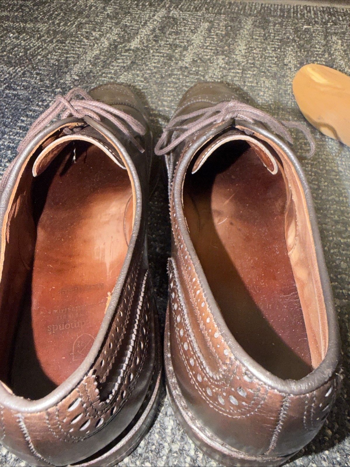 RARE Allen Edmonds McAllister Dark Brown Balmoral Wingtip Brogue Lace-Up Oxfords
