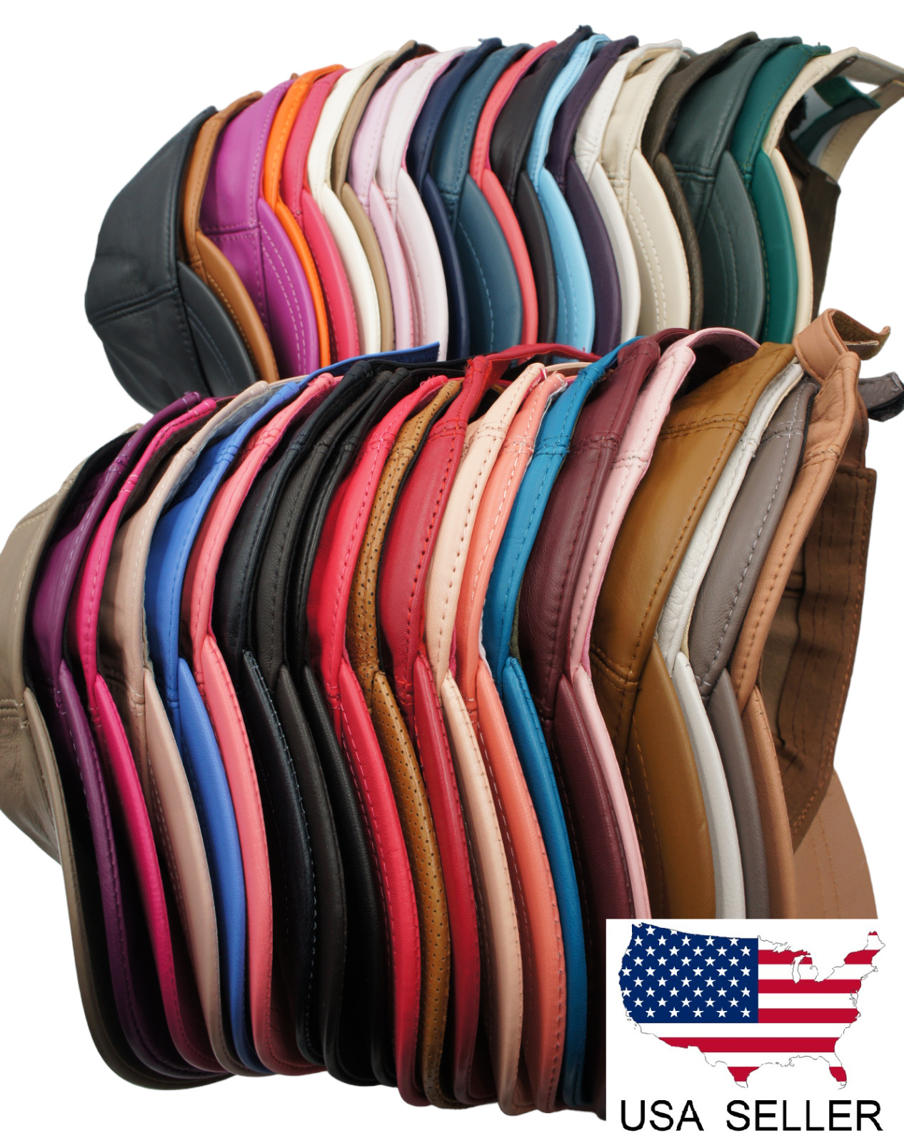New 100% Real Genuine Lambskin Leather Baseball Cap Hat Sports Visor 42 COLORS