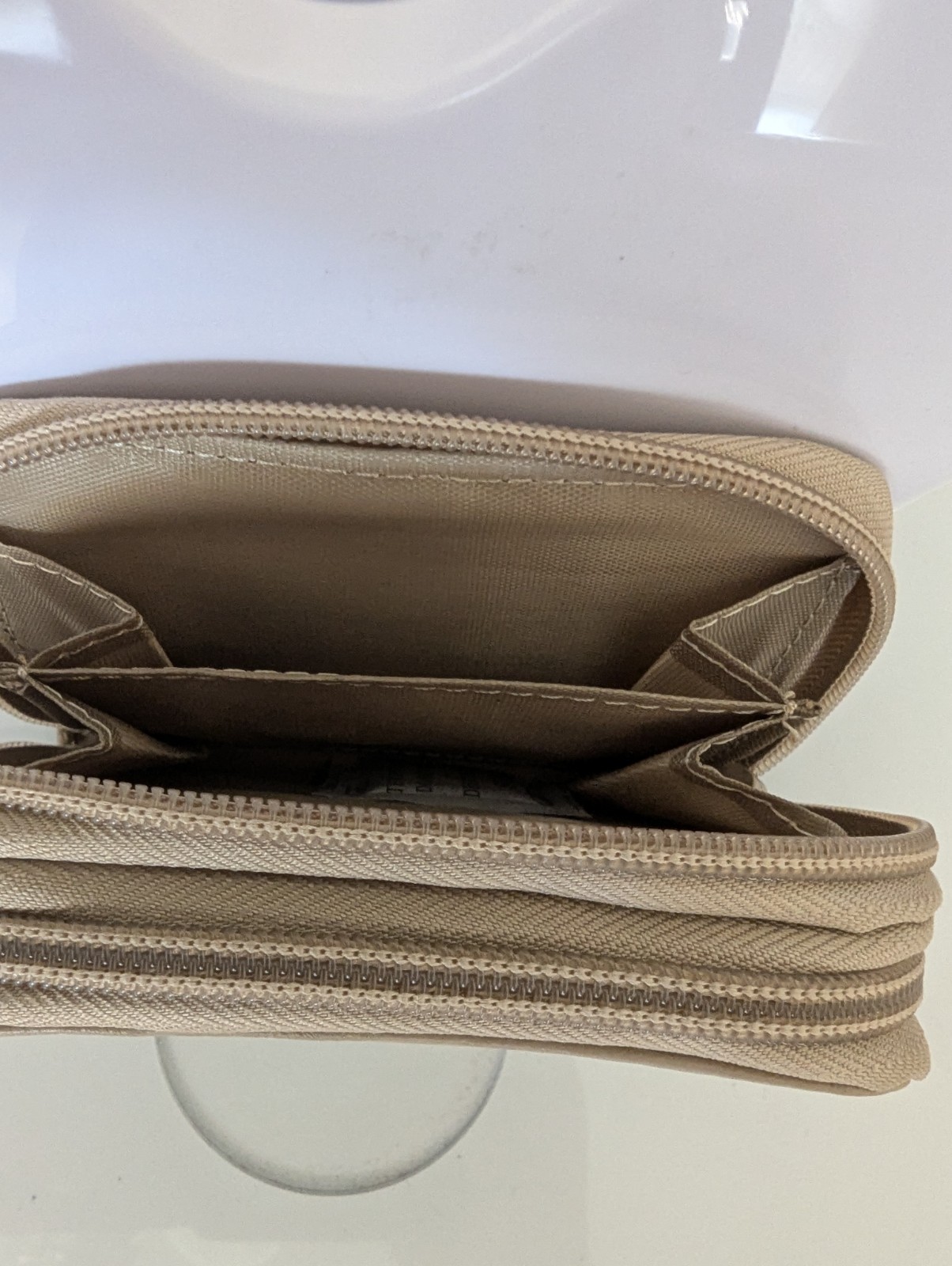 Two Zipper Leather Wallet