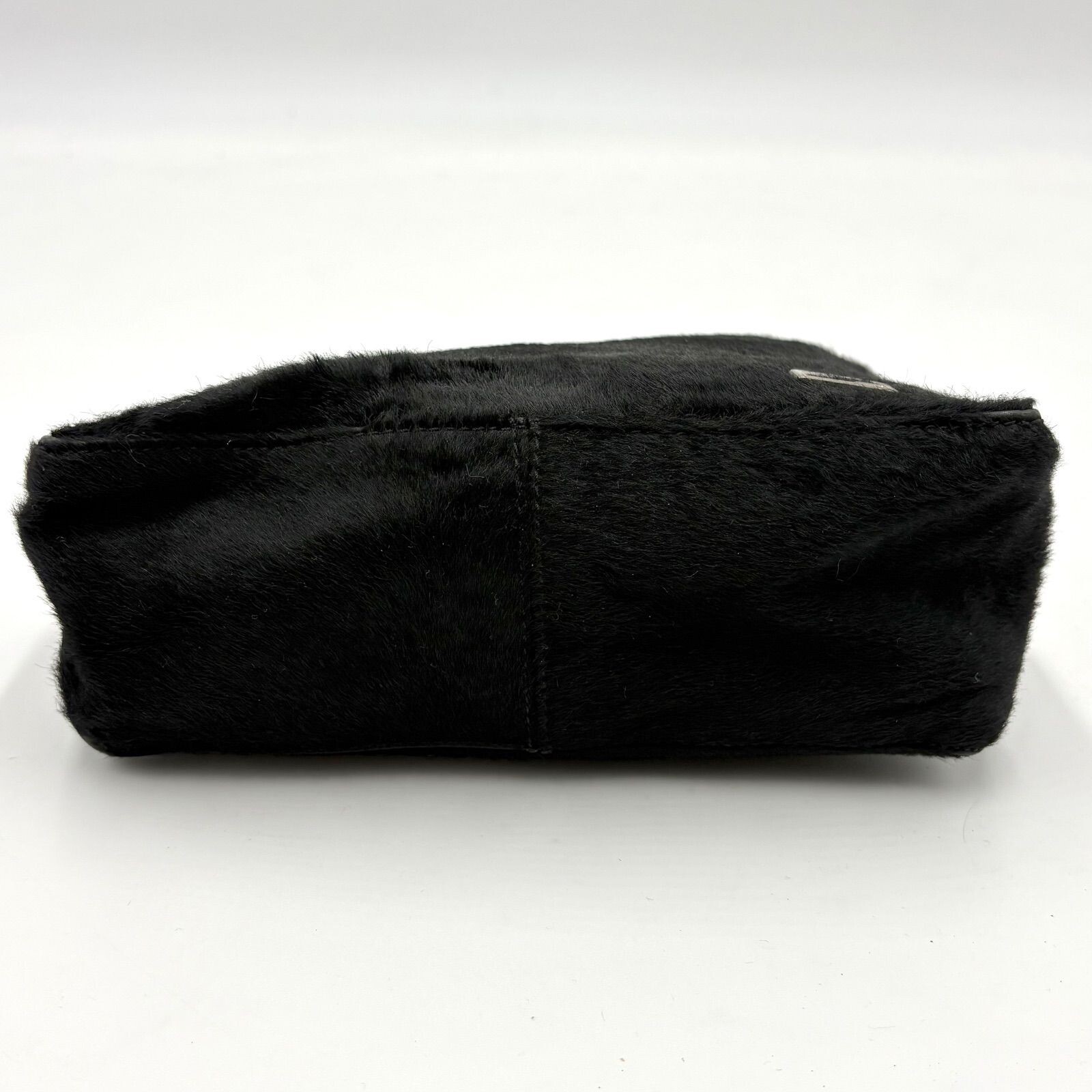 FENDI Accessory Pouch Calf Hair Pony Hair FF logo hardware Auth From Japan