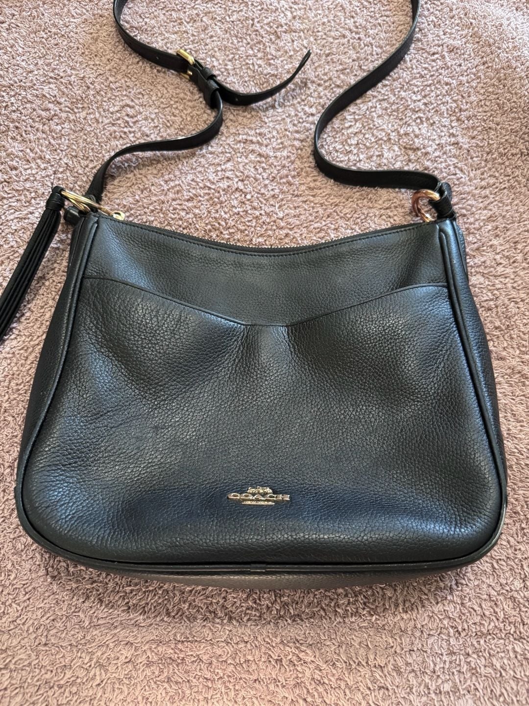 Coach Black Pebbled Leather Crossbody Bag