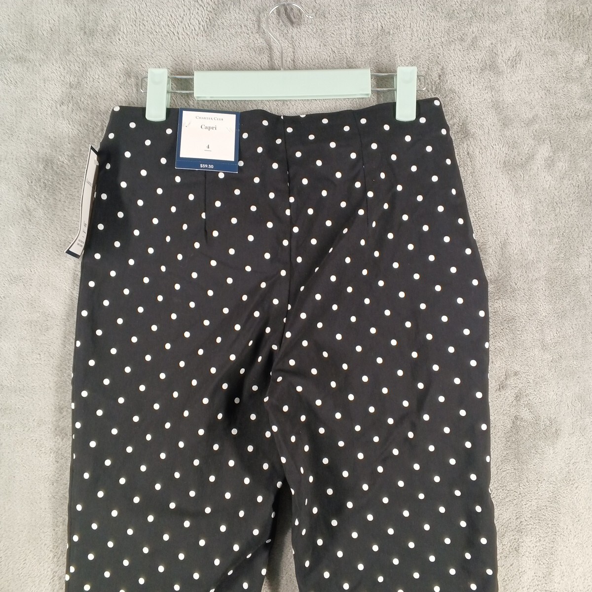 NWT $59 CHARTER CLUB Tummy Control Polka Dots Capri Pants Mid Rise