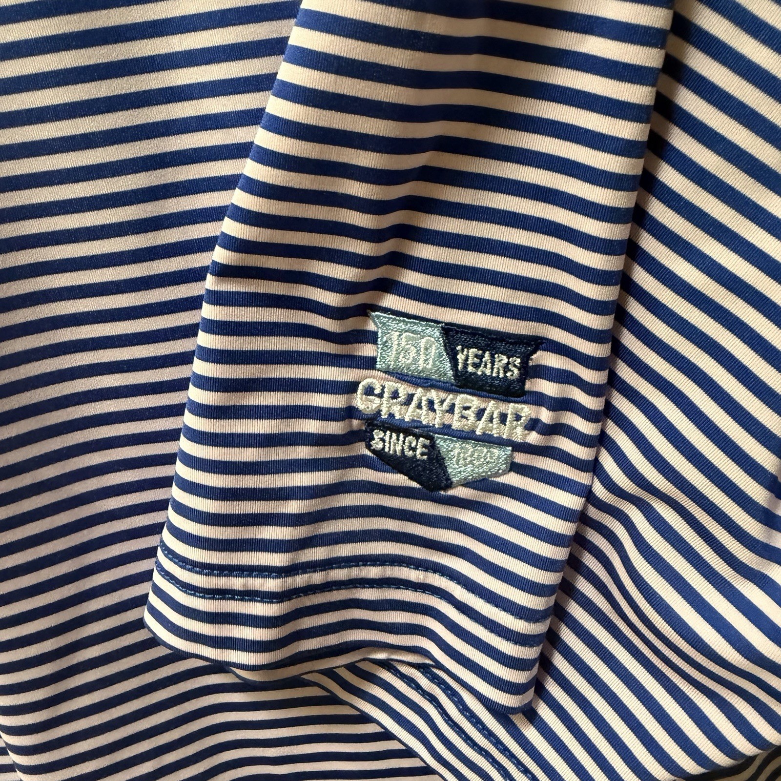 Footjoy LARGE Shirt Blue Pink Striped Polo Short Sleeve Golf Casual