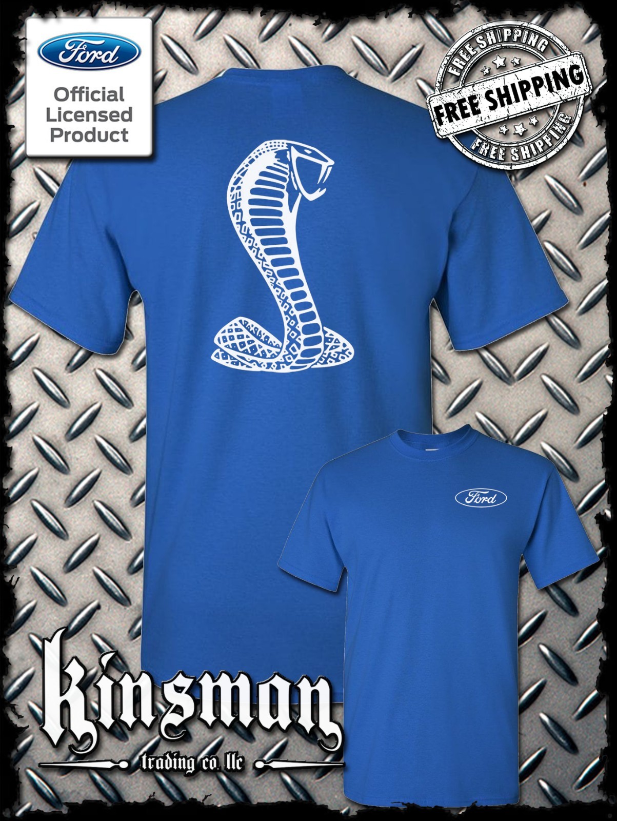 Licensed Ford / Shelby Cobra Logo T-Shirt – Official Product Mustang GT500