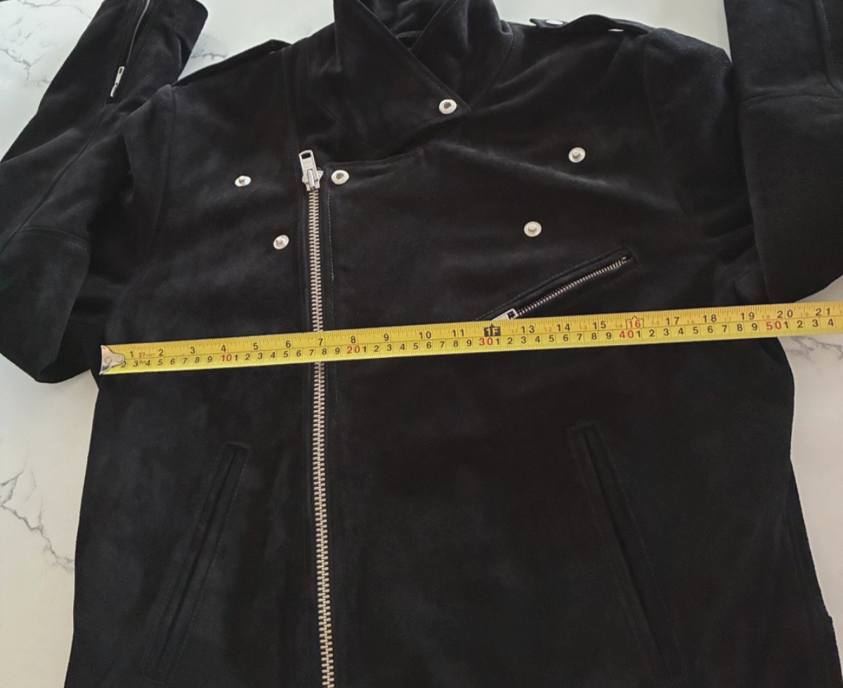 Rolla’s Black Suede Leather Moto Biker Jacket Size L Belted YKK Zip Lined