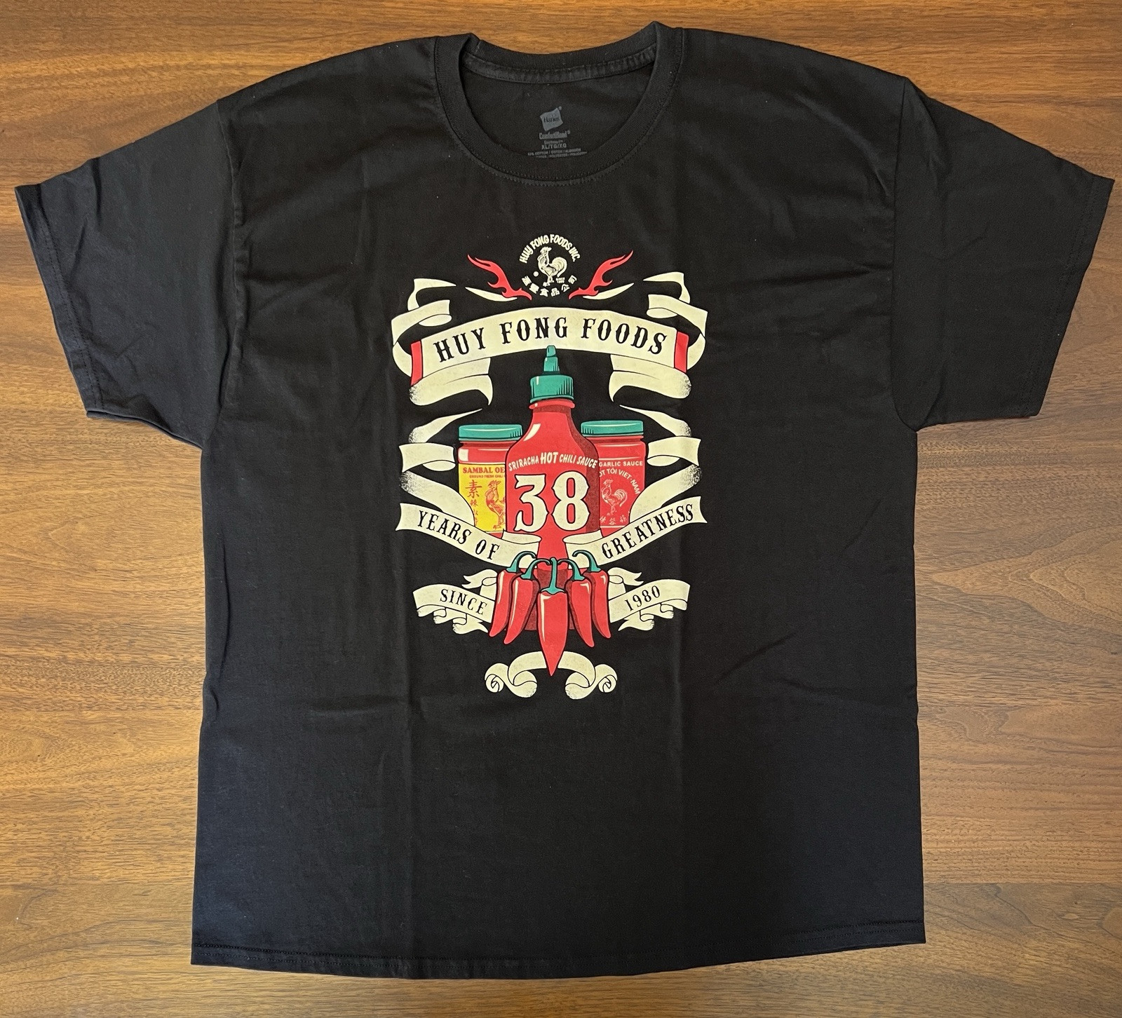 Huy Fong Foods 2018 Promo Shirt “38 Years Of Greatness” Sriracha Shirt Size: XL