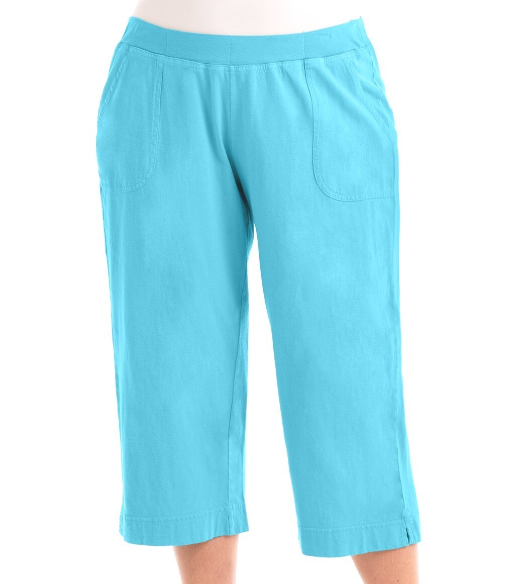 FRESH PRODUCE 1X BLUE FIN $69.00 Key Largo Jersey Cotton Capris NWT New 1X