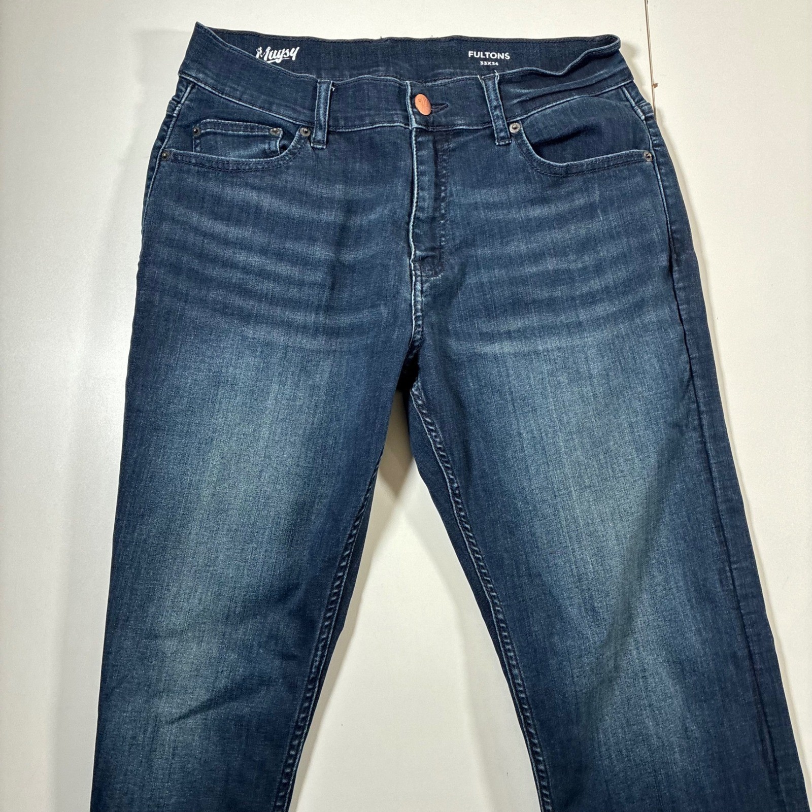 Mugsy Fultons Jeans 31×33 Dark Blue Stretch Denim FLX3NFU (Tag 33×34)