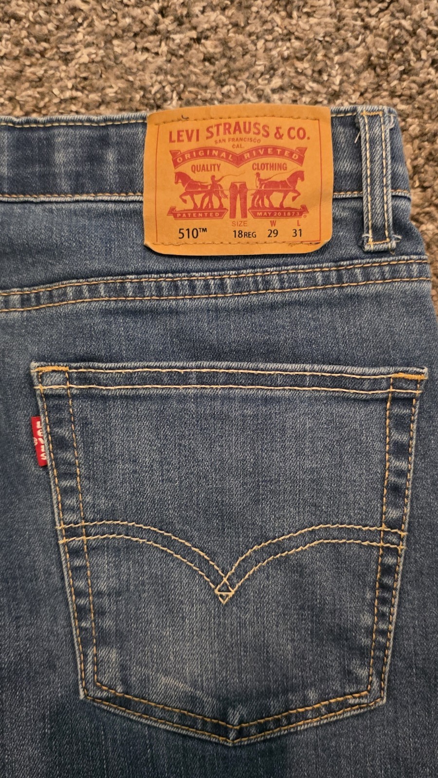 LEVIS 510 Size 29×31 18 Regular Youth Boys Jeans Stretch