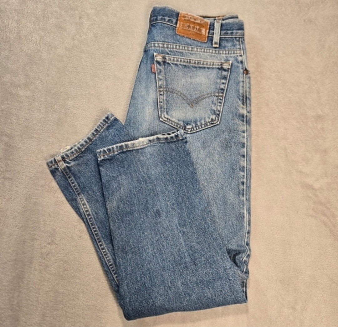 Vtg Levi’s 540 Relaxed Fit Bronze Tab Denim Straight Jeans Distressed 36×30
