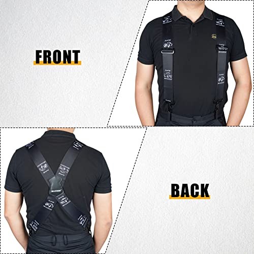 Men’s Suspender 1.5/2 Inch Wide Suspenders Full Elastic X 2 inch Classic Car
