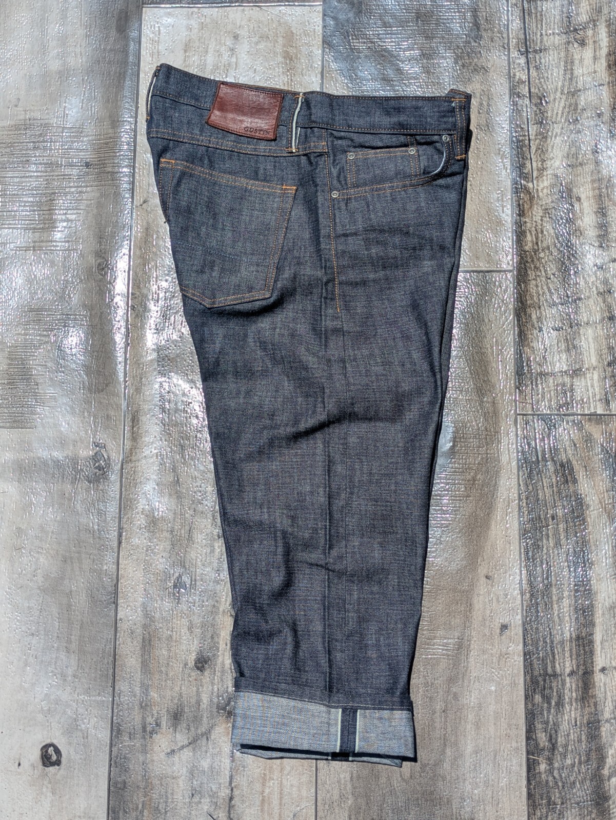 Mens Gustin #37 9oz Light Japan Selvedge Denim Cropped Slim Jeans 34×22.75 Raw