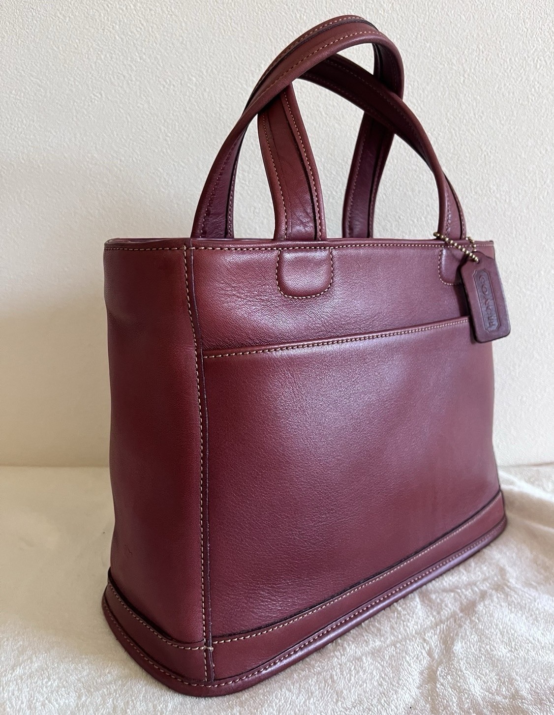 Coach Vintage Bleecker Satchel 9303 Rare Burgundy Leather Tote Bag Made in USA