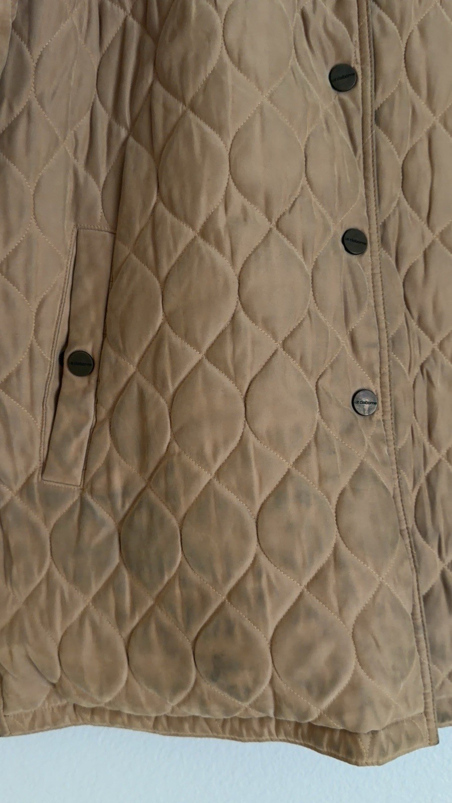 Liz Claiborne Women’s Reversible Quilted Jacket Coat Tan Brown Size L