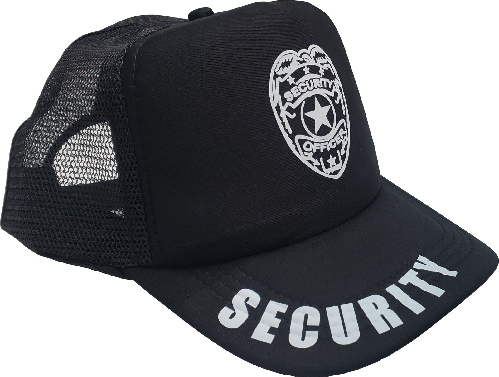 Security Cap Black Trucker Black Foam High Quality Officer Guard New Adjustable