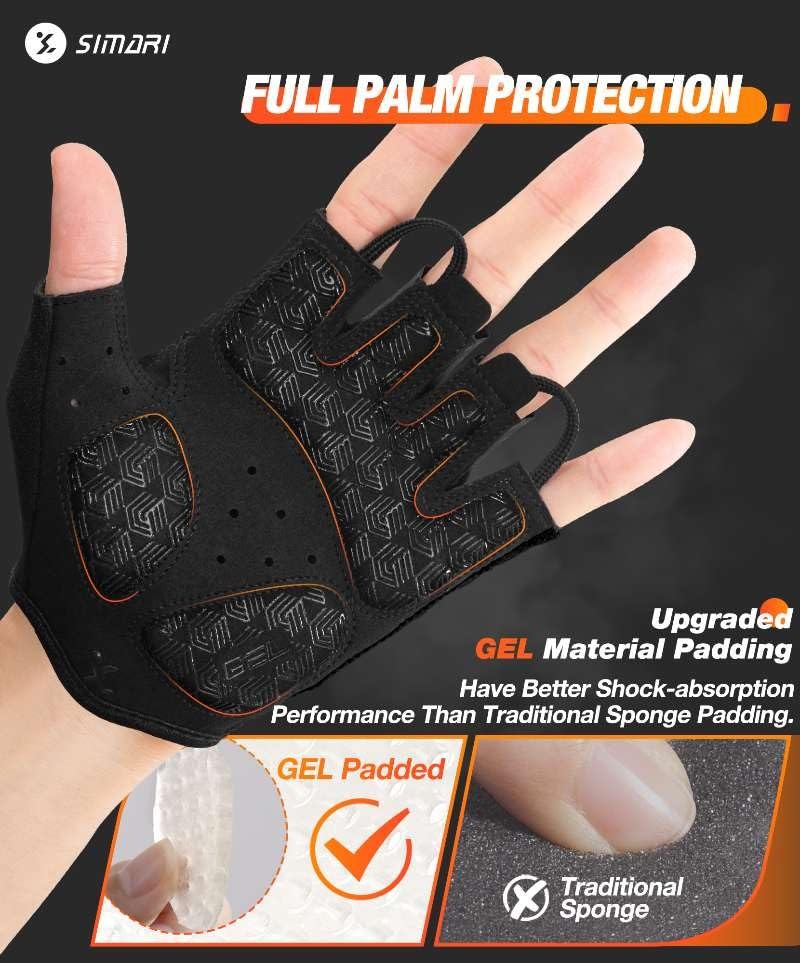 Gel Pad Cycling Gloves with Cushion/Grip/Breathable, Workout Bike Gloves for …