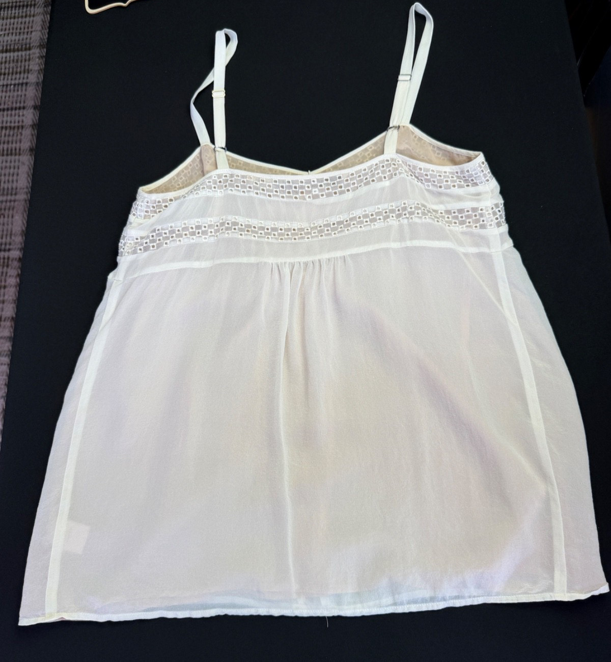Twelfth Street Top Small Silk Pullover Camisole Tank Cream Blouse Fairy Romantic