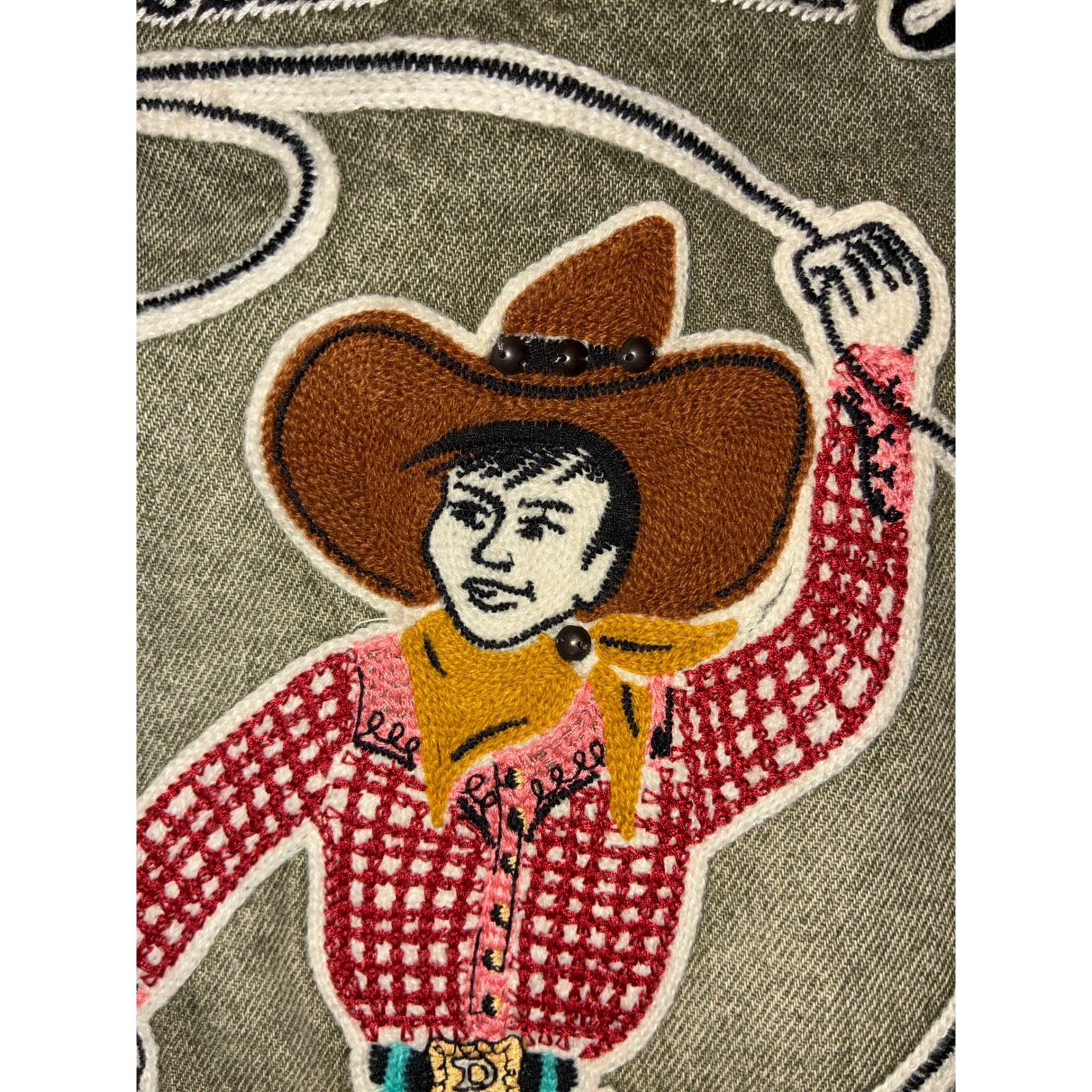 Double D Ranch Green Jacket – S – Embroidered Cowboy Western Boho Americana