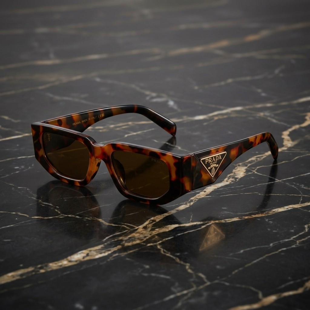 New In Box – Prada Rectangular Sunglasses for Men & Women Modern Fashion Shades