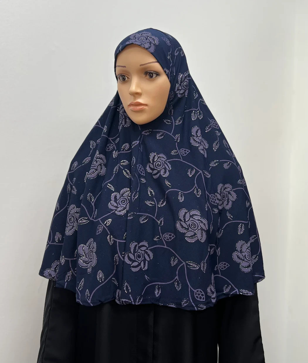 Girls Fancy Glitter 1Piece Slip On Instant Hijab Islamic Headscarf Full Coverage