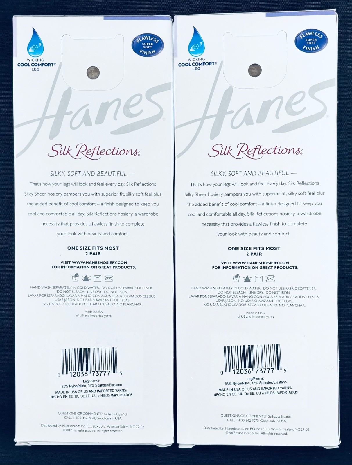 HANES SILK REFLECTIONS SILKY SHEER NUDE KNEE HIGHS 2PK =4 PAIRS REINFORCED TOE