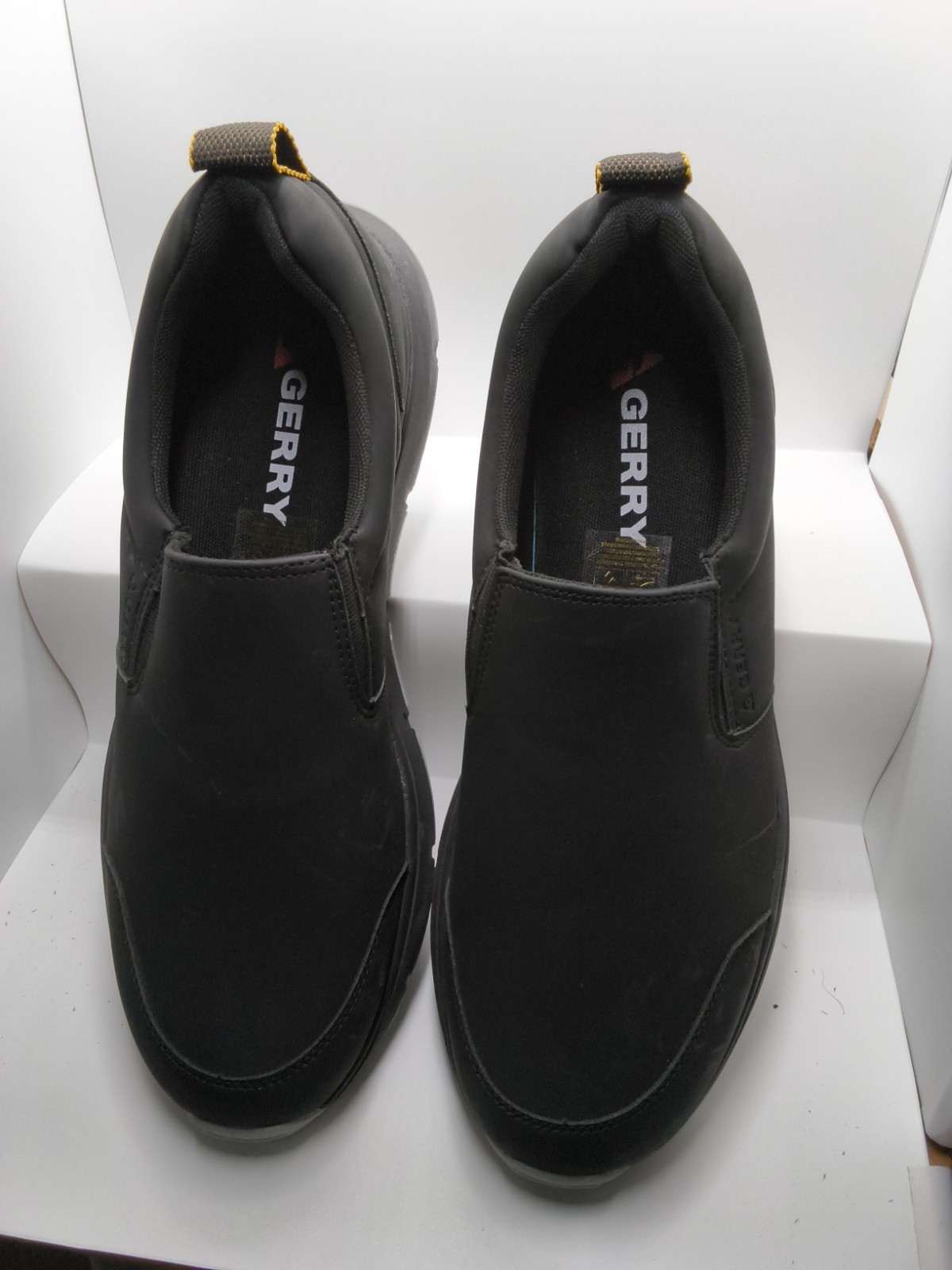 Gerry Moc II Slip-On Shoes Men’s Black Leather Lightweight Casual Walking – 13