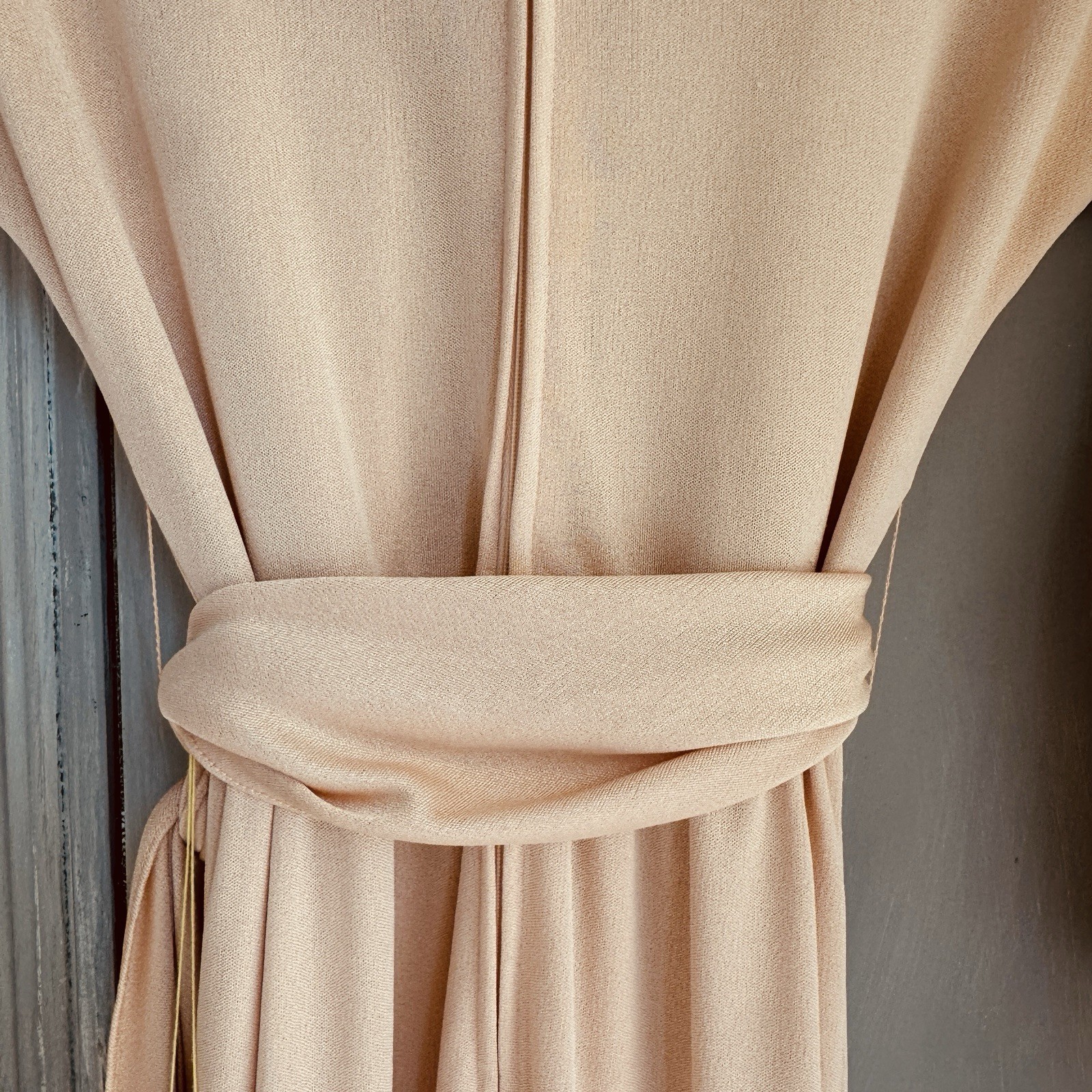 Vintage 70’s NWT Rona NY Peach Gown ILGWU Dress Slinky Tulip Sz 12 Neiman Marcus