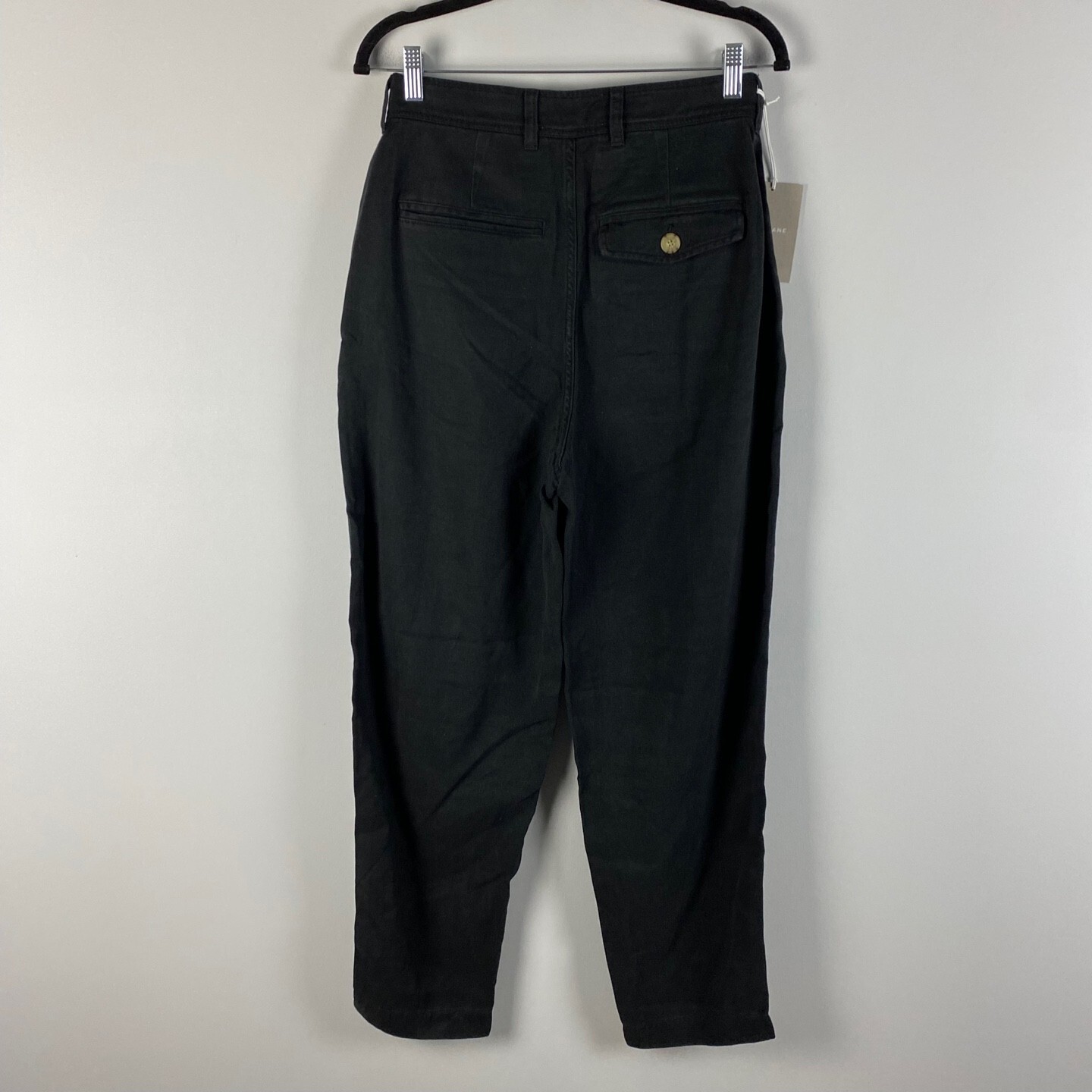 Everlane The Relaxed Chino Straight Leg Pant Womens 2 Black Soft High Rise