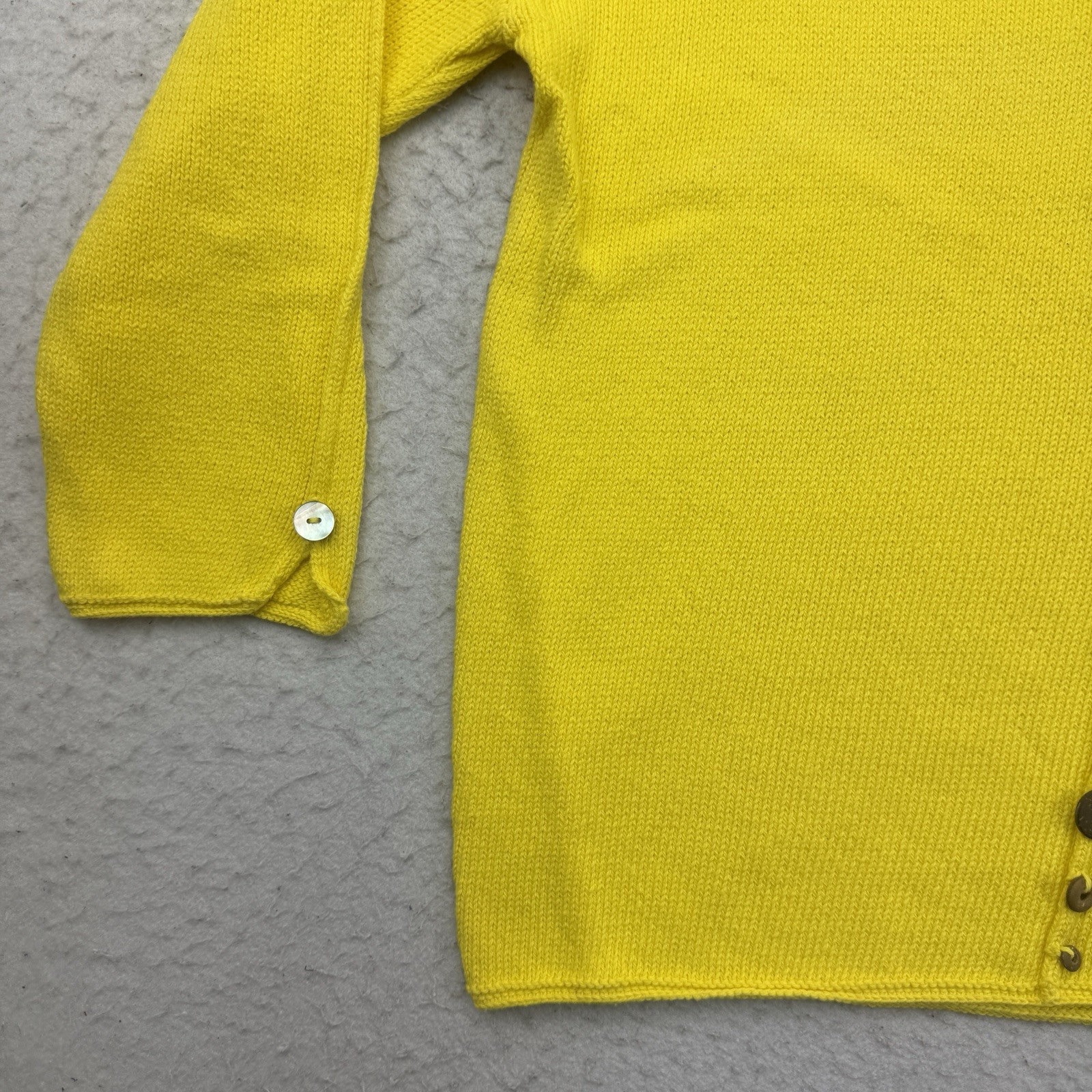 Pure Knits Neon Buddha Sweater Womens Large L Iris Pullover Electric Yellow NWT